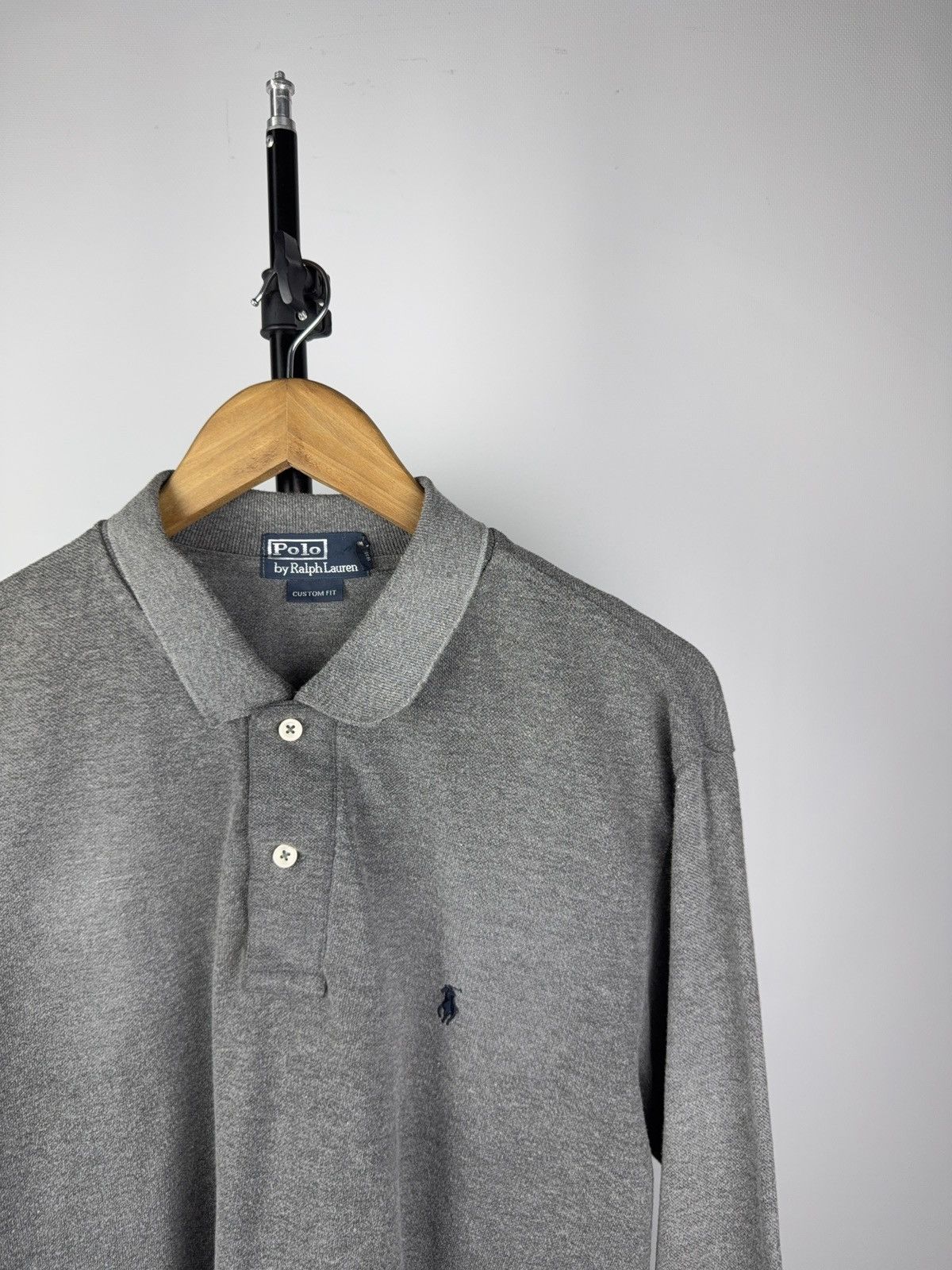 Polo Ralph Lauren 90s Ralph Lauren Grey Long Sleeve Polo Shirt Custom Fit Size US L / EU 52-54 / 3 - 3 Thumbnail