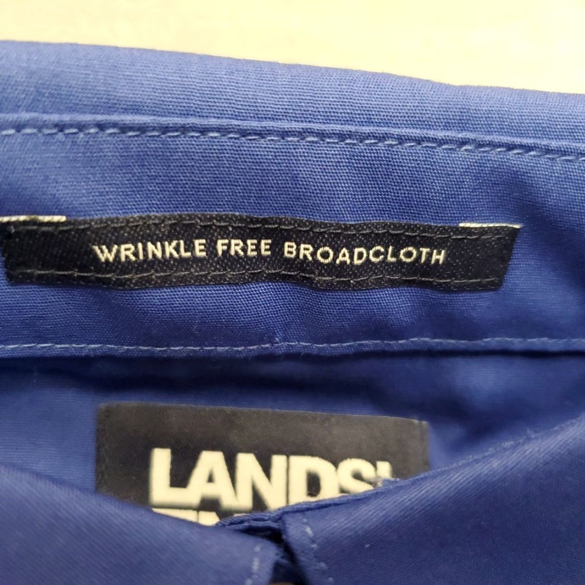 Lands' End VINTAGE Lands' End Shirt Womens 12 Cobalt Blue Long Sleeve Broadcloth Wrinkle Free Size XL / US 12-14 / IT 48-50 - 4 Thumbnail