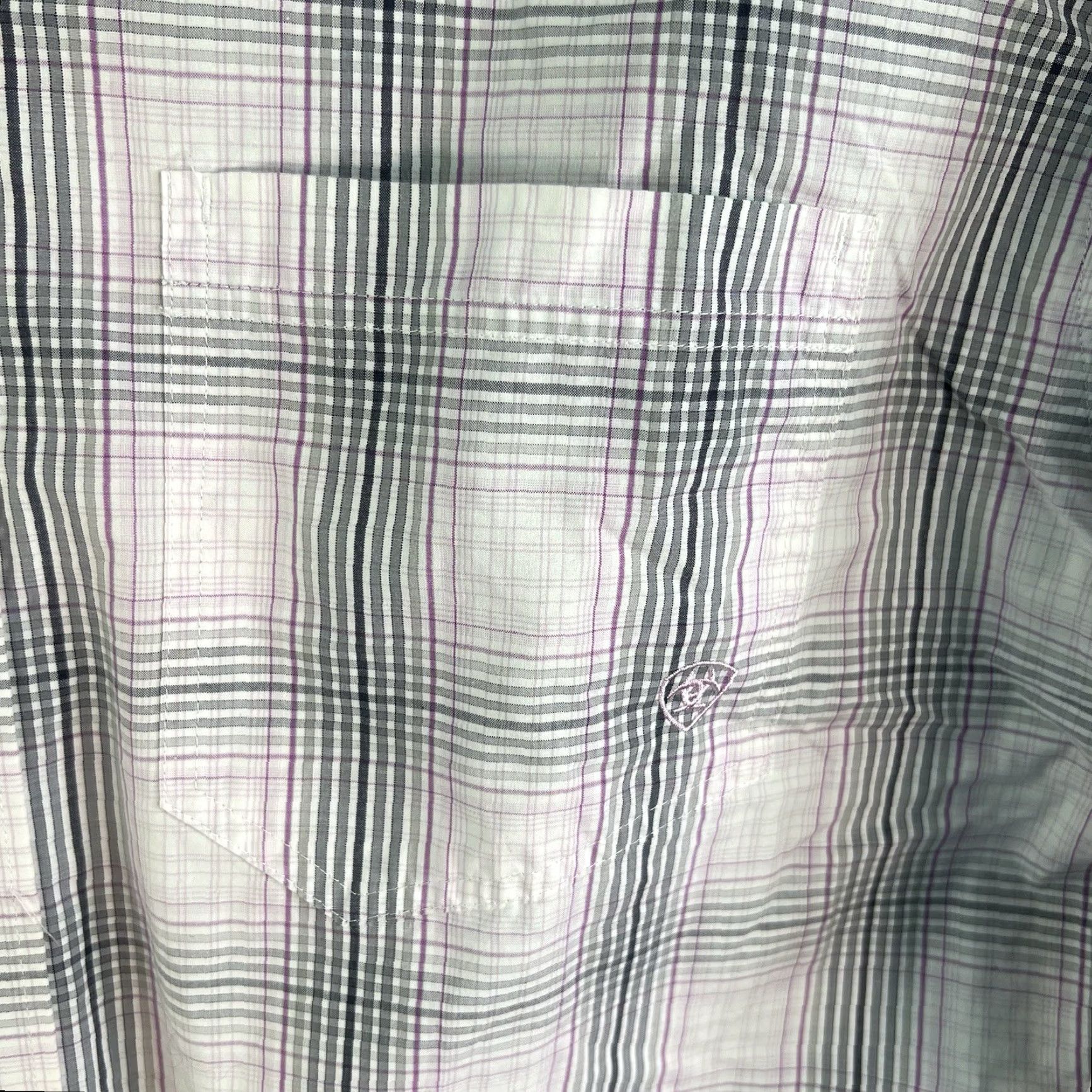 Ariat Ariat Pro Series Button-Down Plaid Shirt XL Mens Size Long Sleeve Gray Purple Size US XL / EU 56 / 4 - 4 Thumbnail