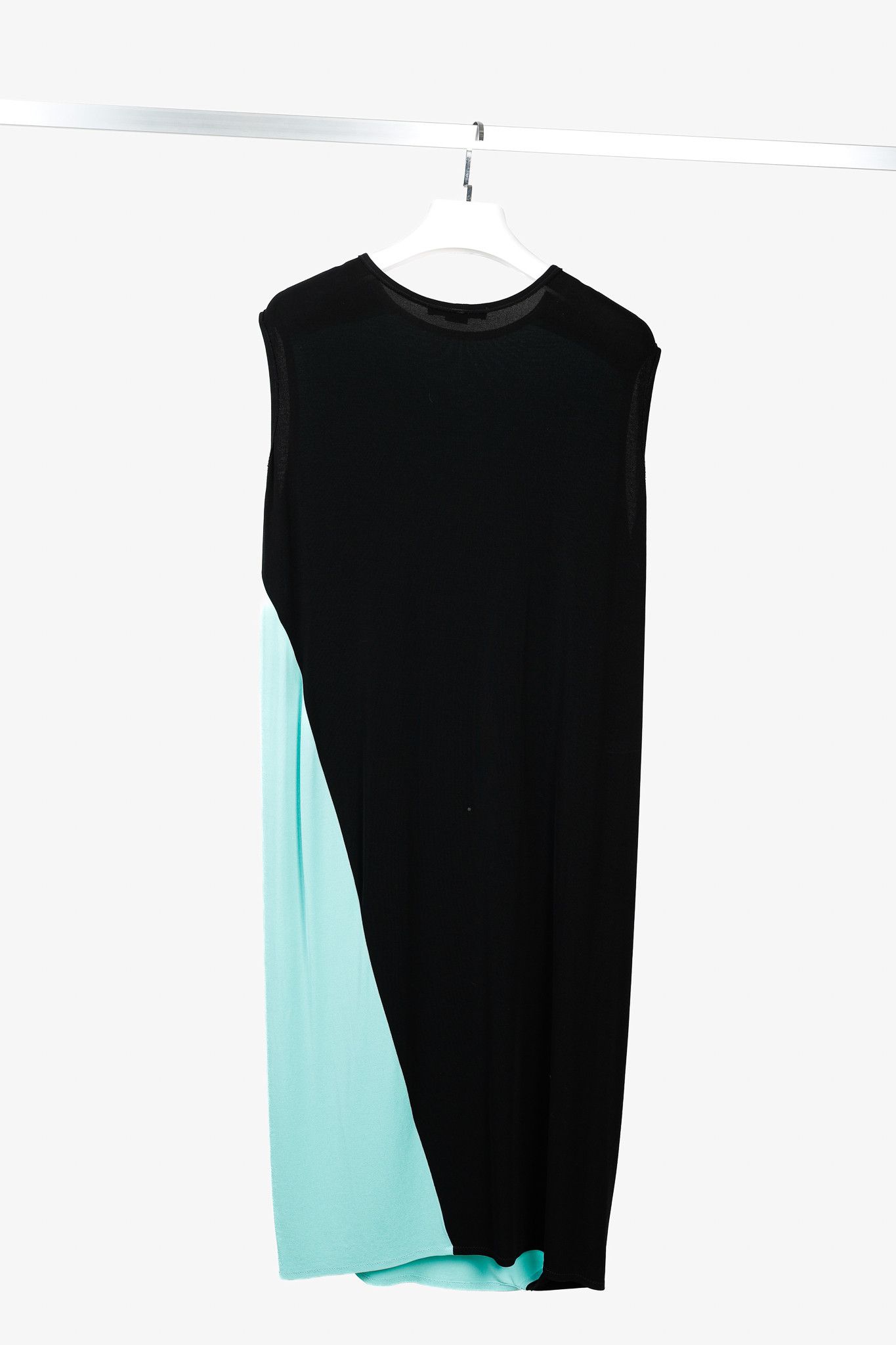 Marie Saint Pierre Marie Saint Pierre Black & Teal Colour-Block Maxi Dress Size L / US 10 / IT 46 - 2 Thumbnail