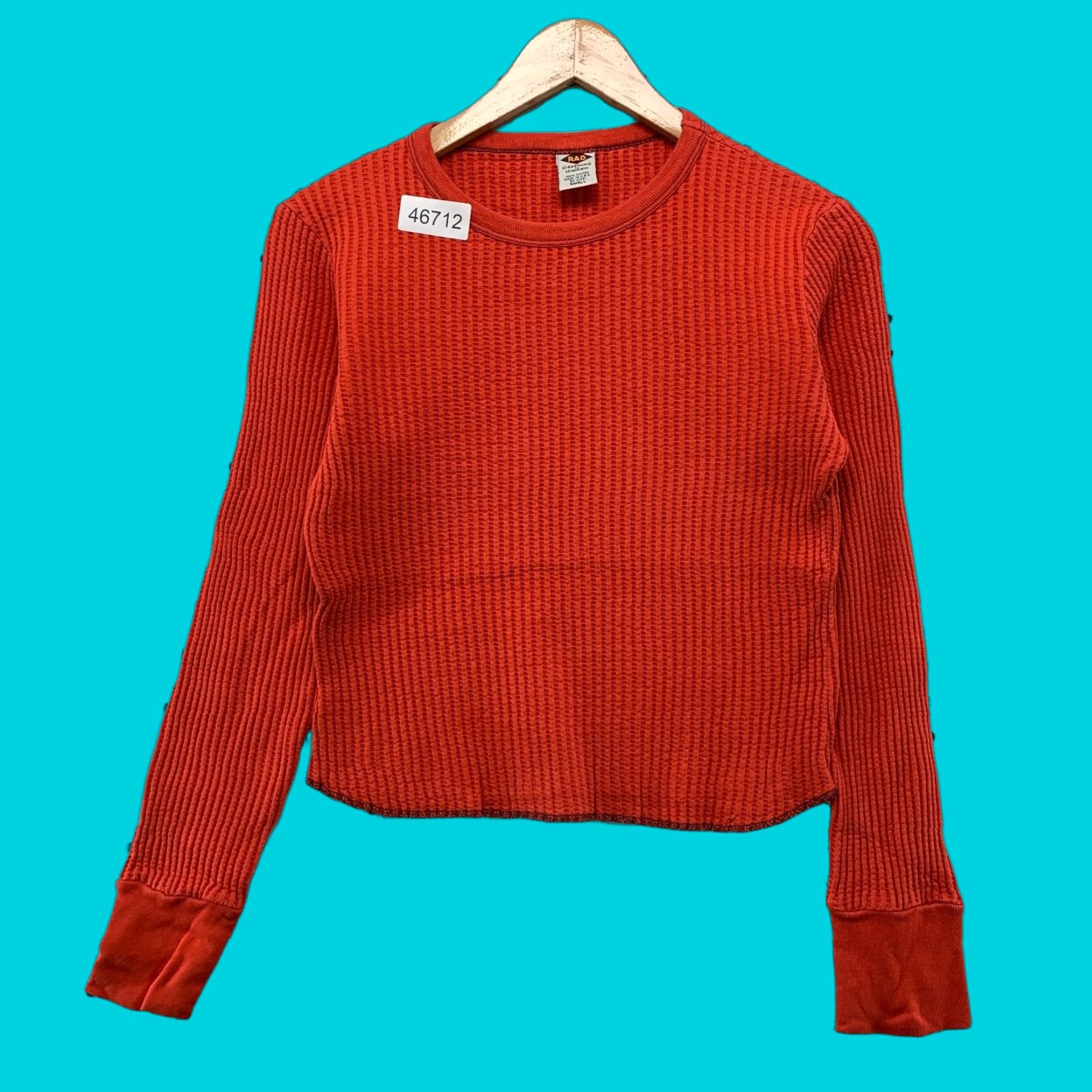 Rado VINTAGE RAD Weavers Thermal Top Womens Small Red Made In Usa Waffle Knit Shirt Size S / US 4 / IT 40 - 1 Thumbnail