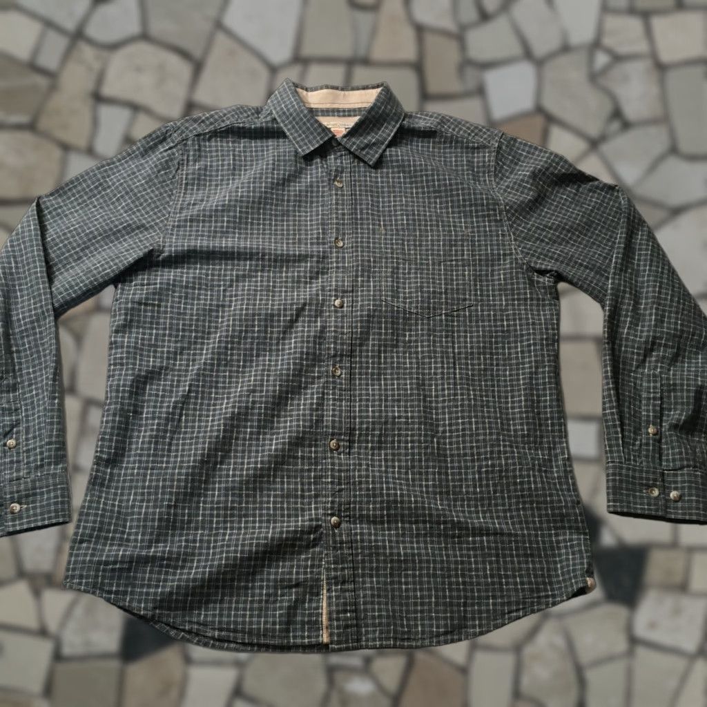 Carbon Carbon2 Shirt Men’s M Blue Beige Gray Check Long Sleeve Button Up Size US M / EU 48-50 / 2 - 1 Thumbnail
