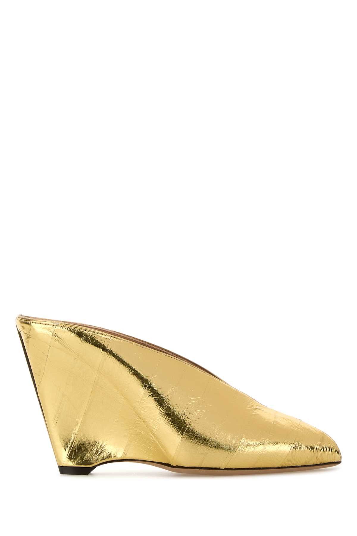 Gold Leather Alicia 95 Mules