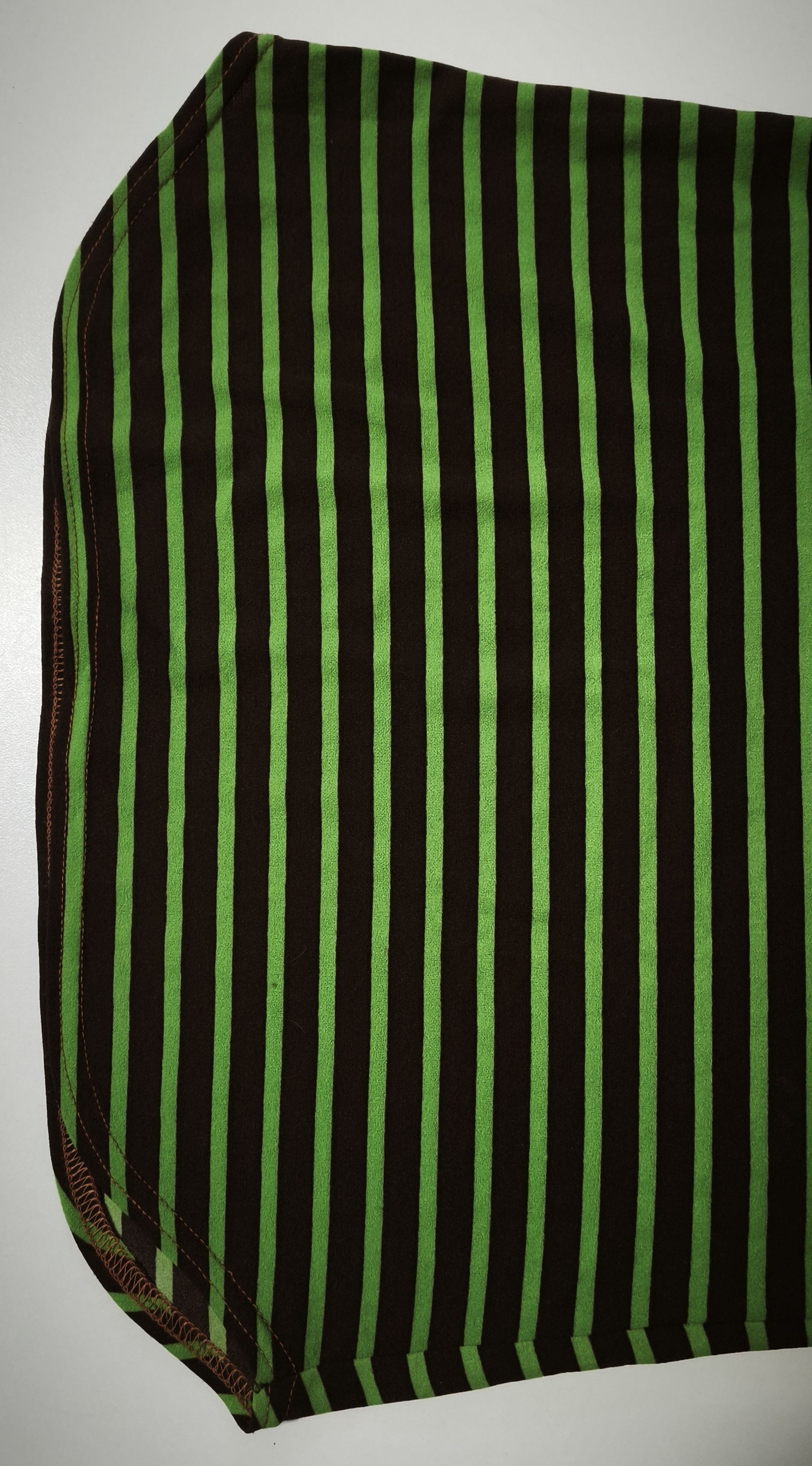 Jean Paul Gaultier Year: 1997 - Green and dark Brown stripes top Size S / US 4 / IT 40 - 22 Thumbnail