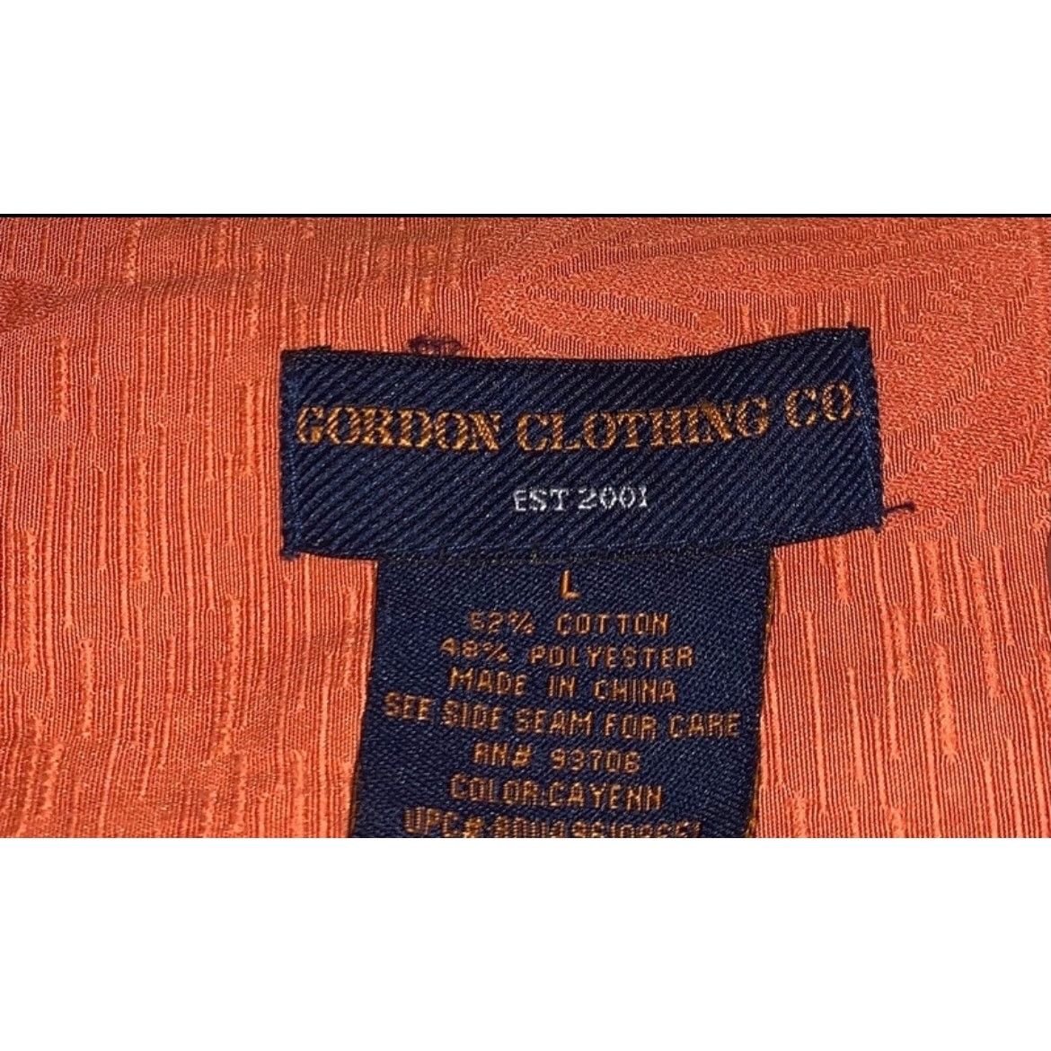 Other Gordon Short Sleeve Button Front Shirt Orange Palm Pattern Size US L / EU 52-54 / 3 - 3 Thumbnail