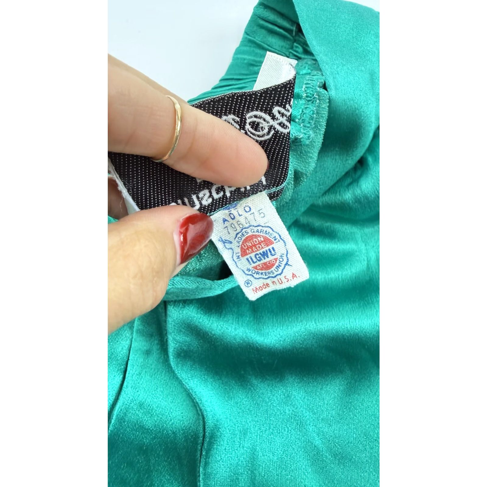 Vintage VINTAGE Rothschild Lilli Ann Pants Womens Small Green Satin Tapered 80s Size 40" / US 18 - 6 Thumbnail