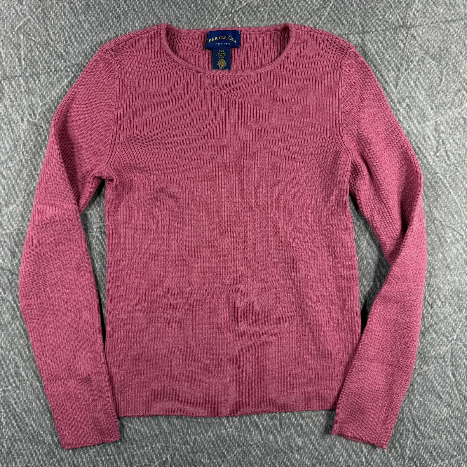 Charter Club Charter Club Shirt Women's P Pink Merino Wool Sweater Size XS / US 0-2 / IT 36-38 - 2 Thumbnail