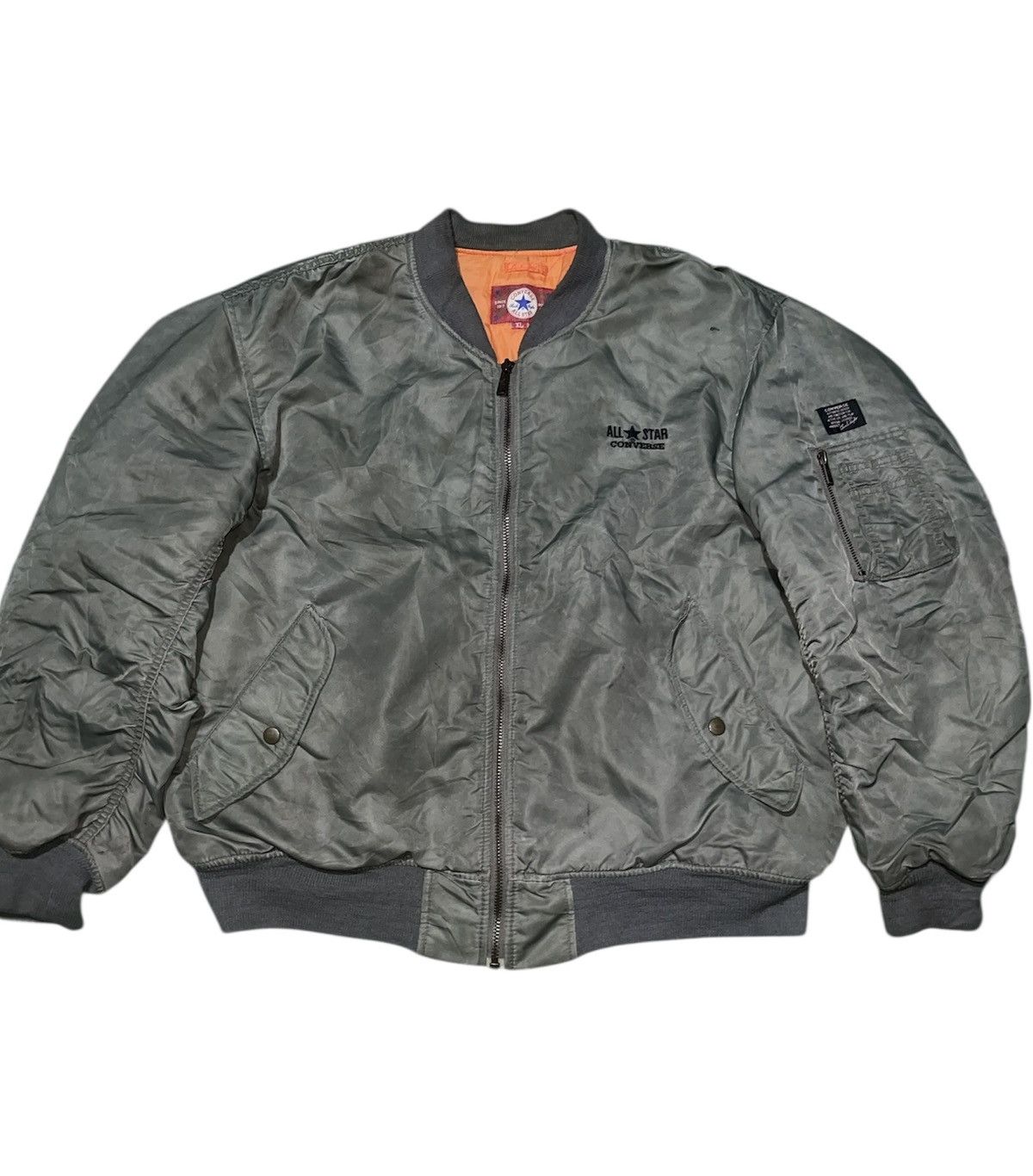 Converse VINTAGE Converse All Star MA-1 Bomber Jacket Flight Jacket Size US XL / EU 56 / 4 - 1 Thumbnail