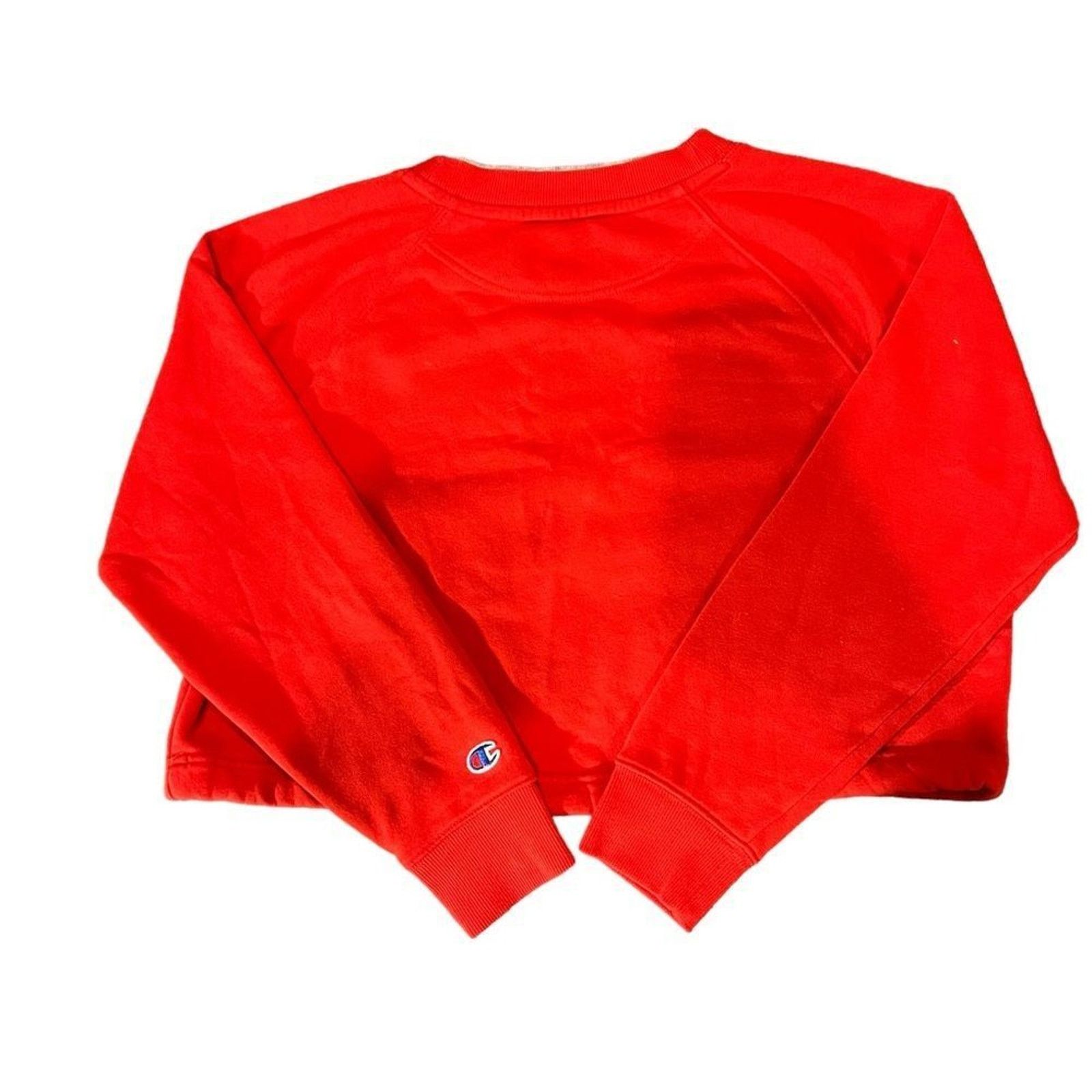 Champion Champion Sweatshirt Womens XS Red Cropped Crewneck Pullover Size XS / US 0-2 / IT 36-38 - 4 Thumbnail