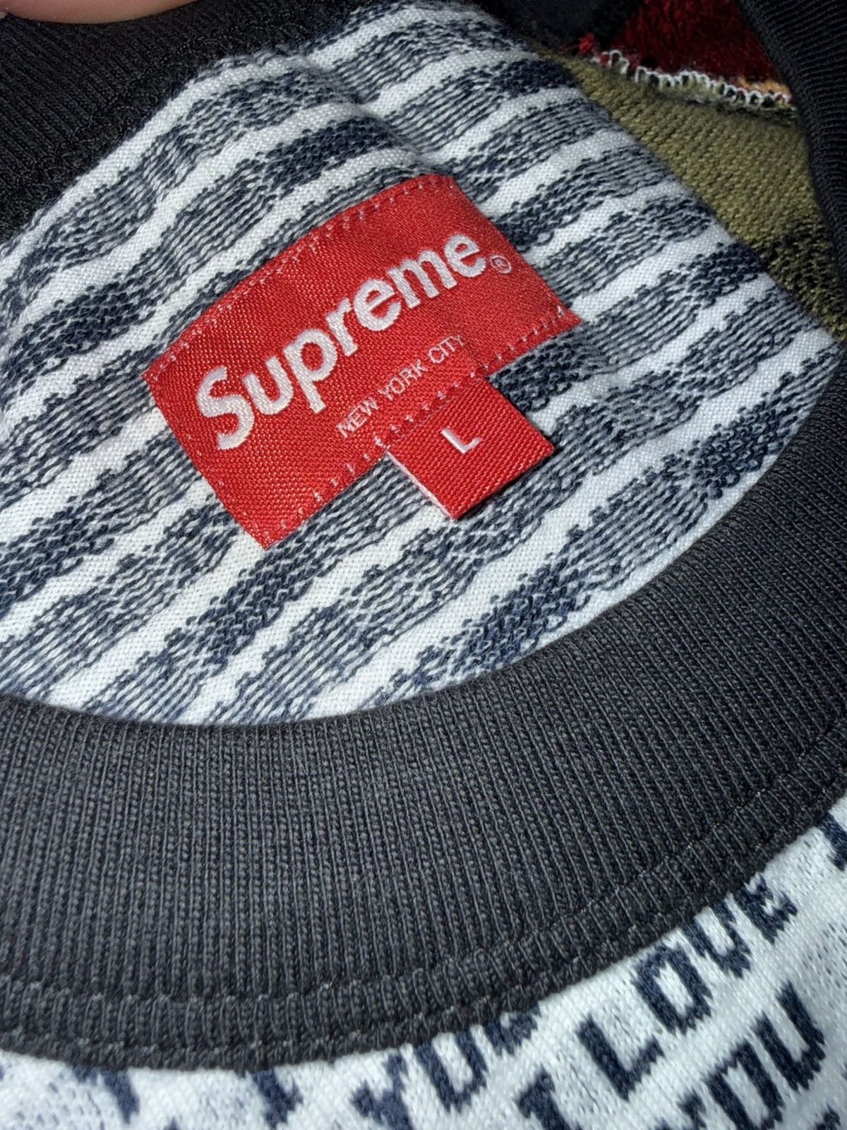 Supreme Supreme Patchwork Jacquard L/S Top Size US L / EU 52-54 / 3 - 7 Thumbnail