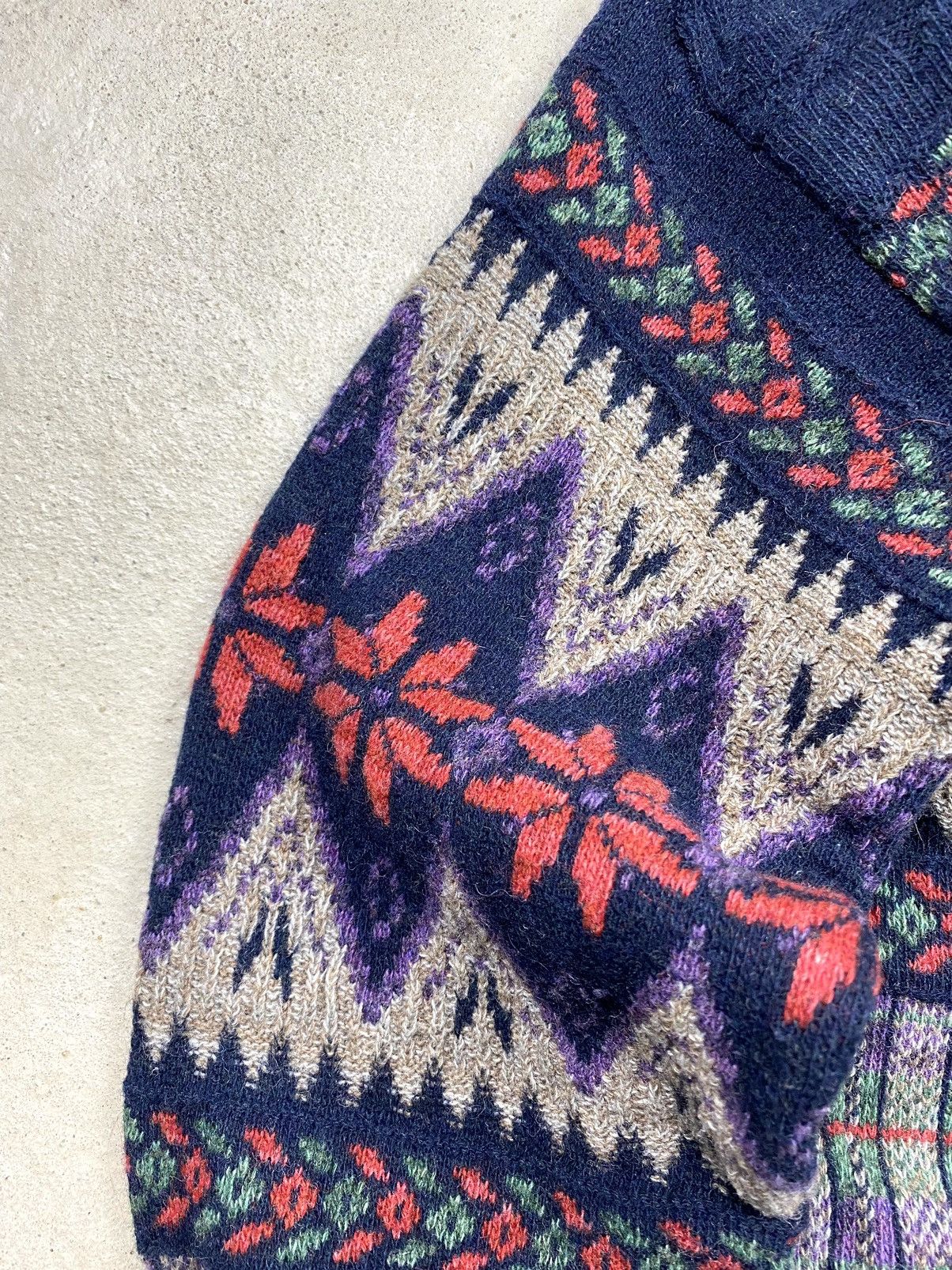 Vintage Rare! Vintage 90’s Knit Pattern Cardigan Sweater Coogi Style Size US L / EU 52-54 / 3 - 8 Thumbnail