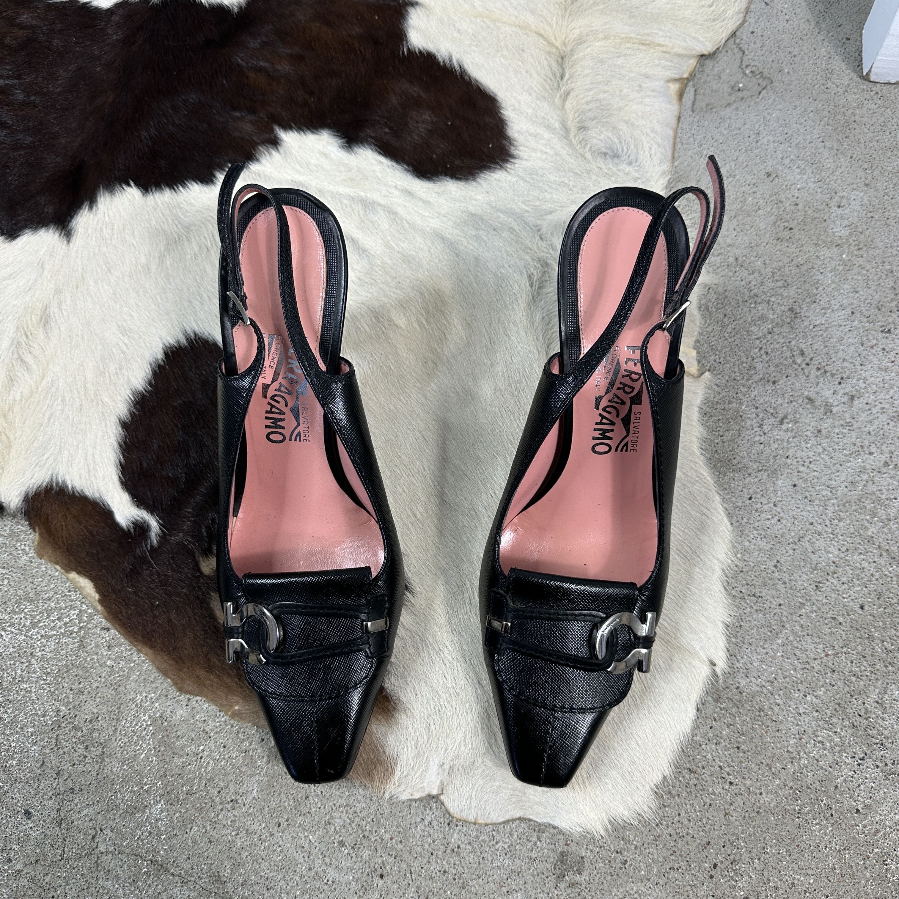 Salvatore Ferragamo × Vintage Vintage Leather Y2K Glam Salvatore Ferragamo Heels Size US 8 / IT 38 - 2 Thumbnail