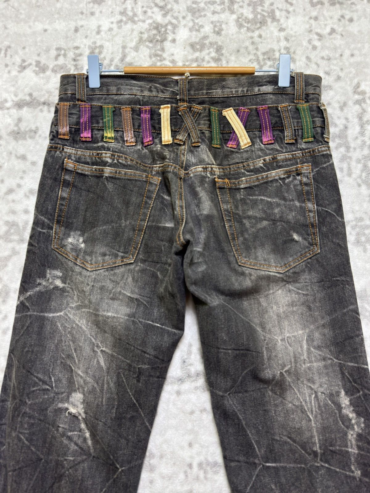 Hysteric Glamour Vintage Y2K Nylaus Double Waist Acid Wash Distressed Denim Size US 31 - 8 Thumbnail