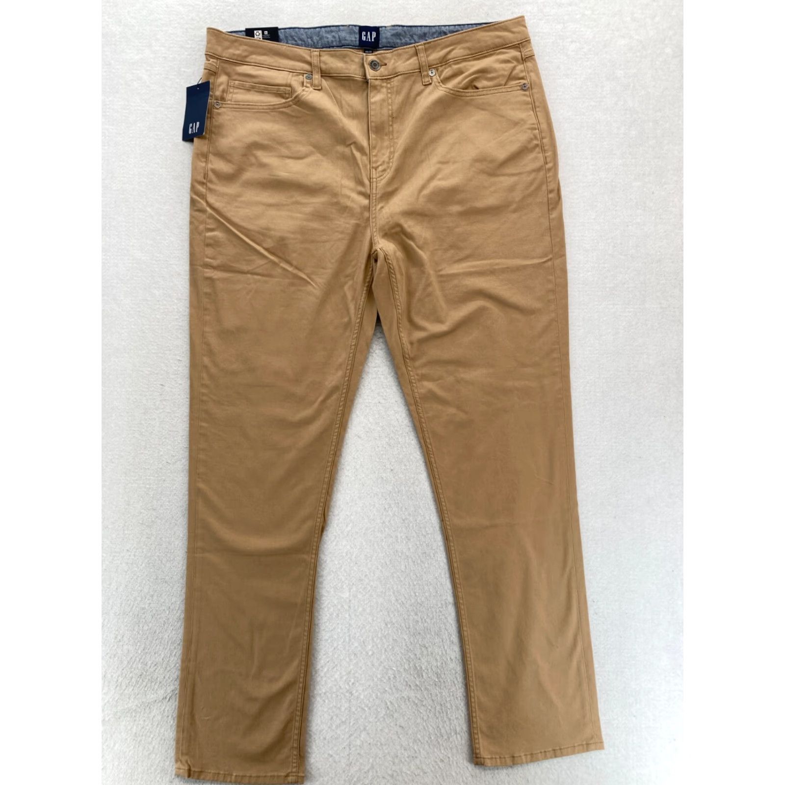 Gap GAP 5 Pocket Pant Mens 40x32 Slim Fit Straight Leg Brown Stretch Twill Chino NWT Size US 40 / EU 56 - 2 Thumbnail