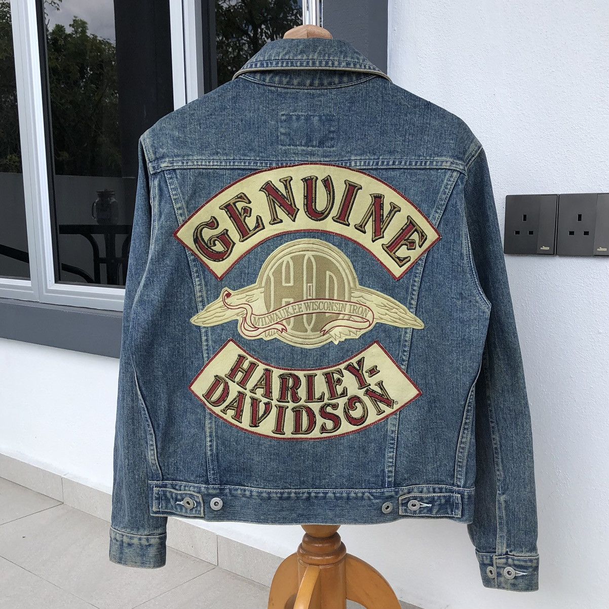 Harley Davidson Vintage Harley Davidson Patch Logo Denim Trucker Jacket Size US M / EU 48-50 / 2 - 2 Thumbnail