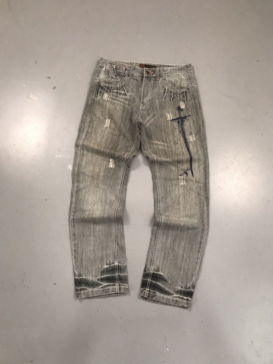 JNCO × Southpole × Vintage Crazy vintage X8 jeans sword 🗡️ embroidered denim Size US 35 - 1 Thumbnail
