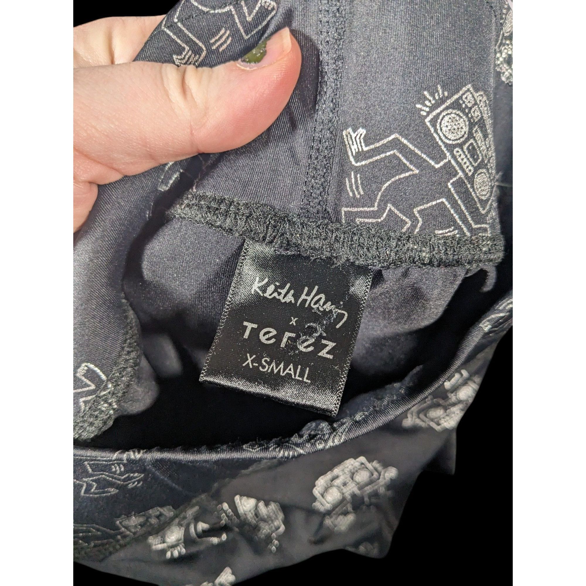 Keith Haring × Terez Terez x Keith Haring Black And Silver Robot Leggings Size XS Size 24" / US 00 / IT 34 - 4 Thumbnail