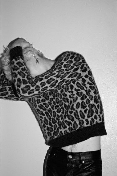 Hedi Slimane × Saint Laurent Paris FW15 Leopard print wool mohair knit sweater XS Size US XS / EU 42 / 0 - 5 Thumbnail