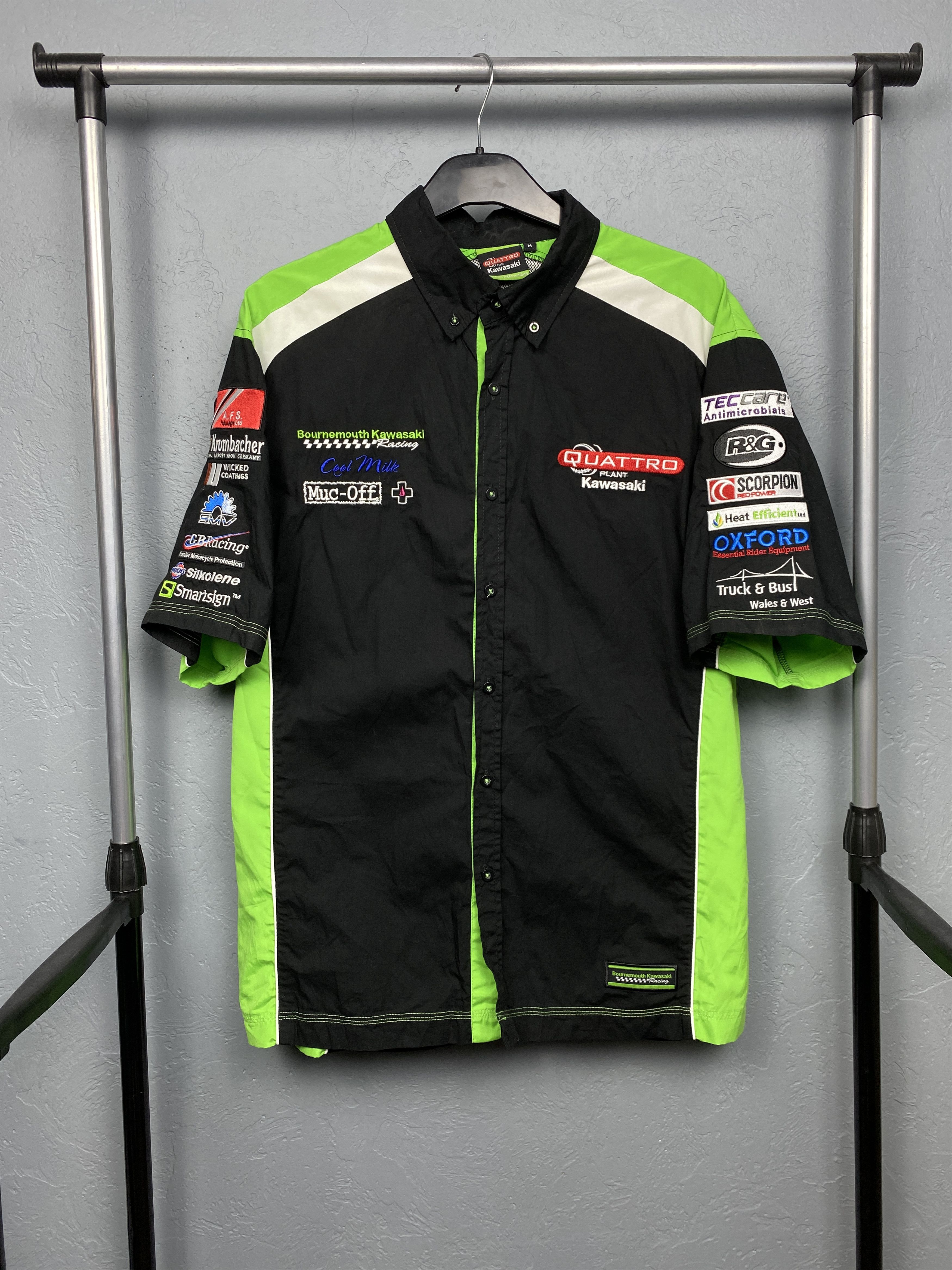 Japanese Brand Kawasaki Racing Team Vintage Mens Short Sleeve Shirt Size US M / EU 48-50 / 2 - 1 Thumbnail