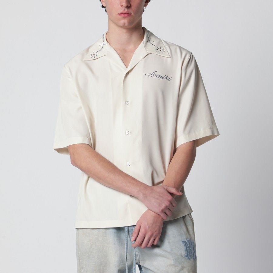 Amiri o1d2blof0226 Button Shirt in Ivory Size US M / EU 48-50 / 2 - 1 Thumbnail