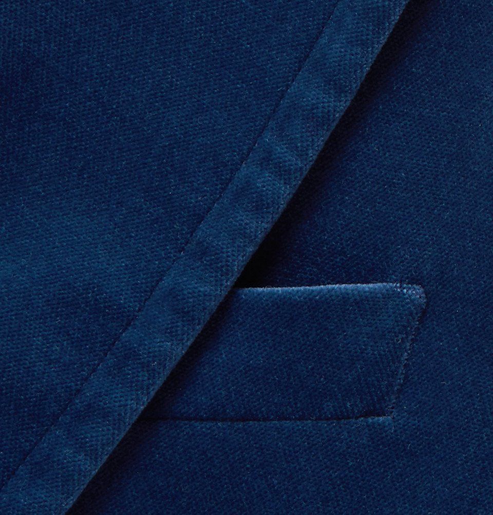Gucci oc11z1025 Slim-Fit Cotton-Blend Velvet Blazer in Blue Size US S / EU 44-46 / 1 - 6 Thumbnail