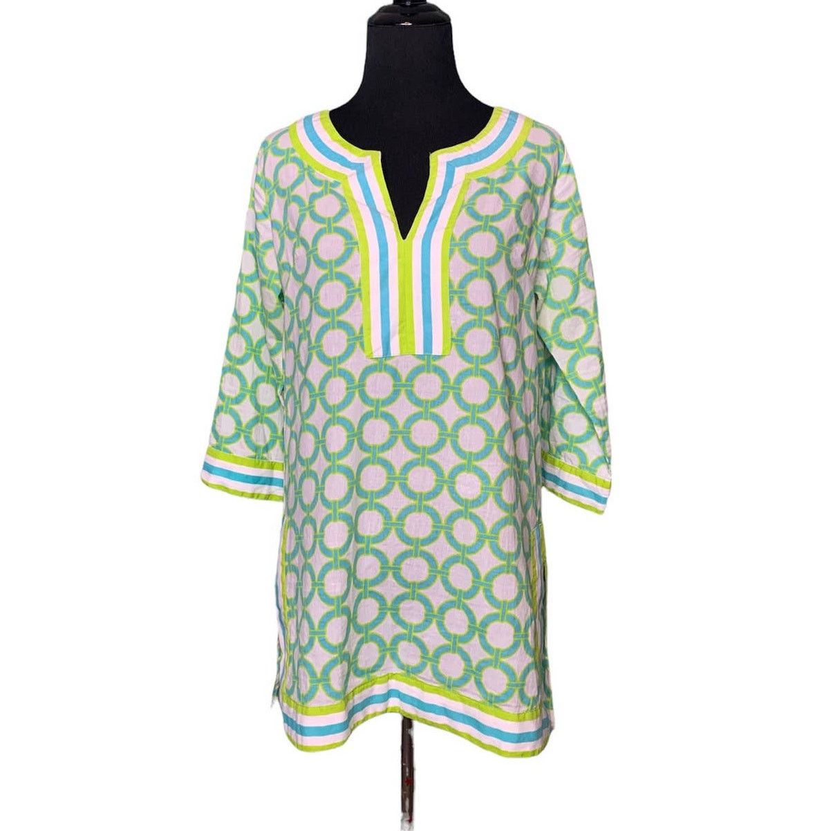 Gretchen Scott Gretchen Scott 3/4 sleeves green print tunic top size XS Size XS / US 0-2 / IT 36-38 - 1 Thumbnail