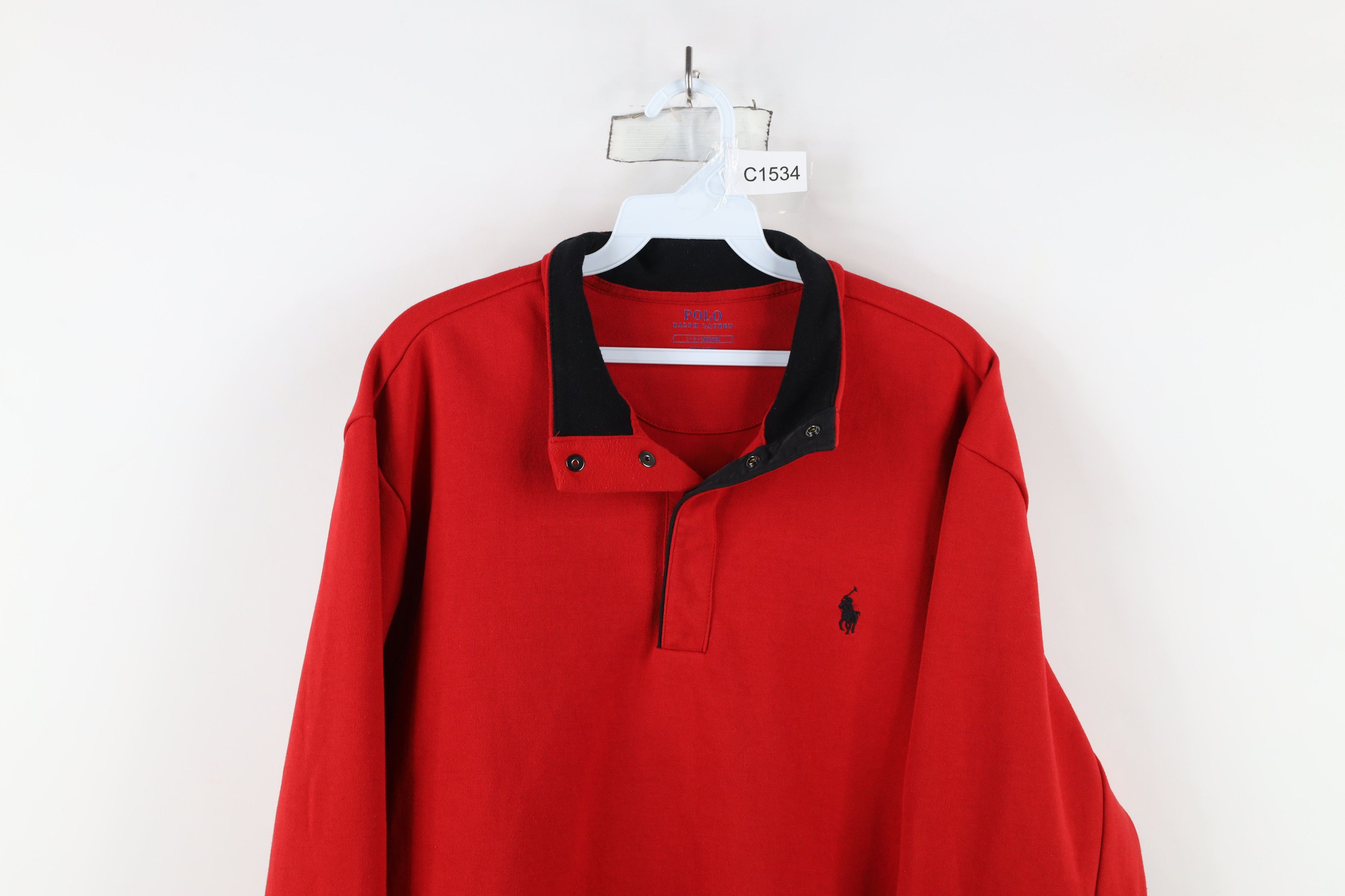 Ralph Lauren × Vintage Ralph Lauren Cotton Touch Snap Button Pullover Sweater Size US L / EU 52-54 / 3 - 2 Thumbnail