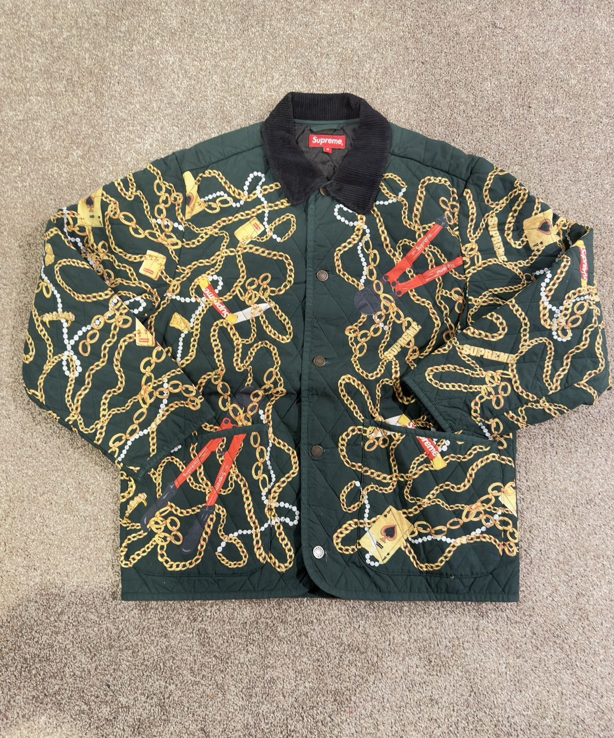 Supreme Supreme Chains Quilted Jacket Size US M / EU 48-50 / 2 - 10 Thumbnail