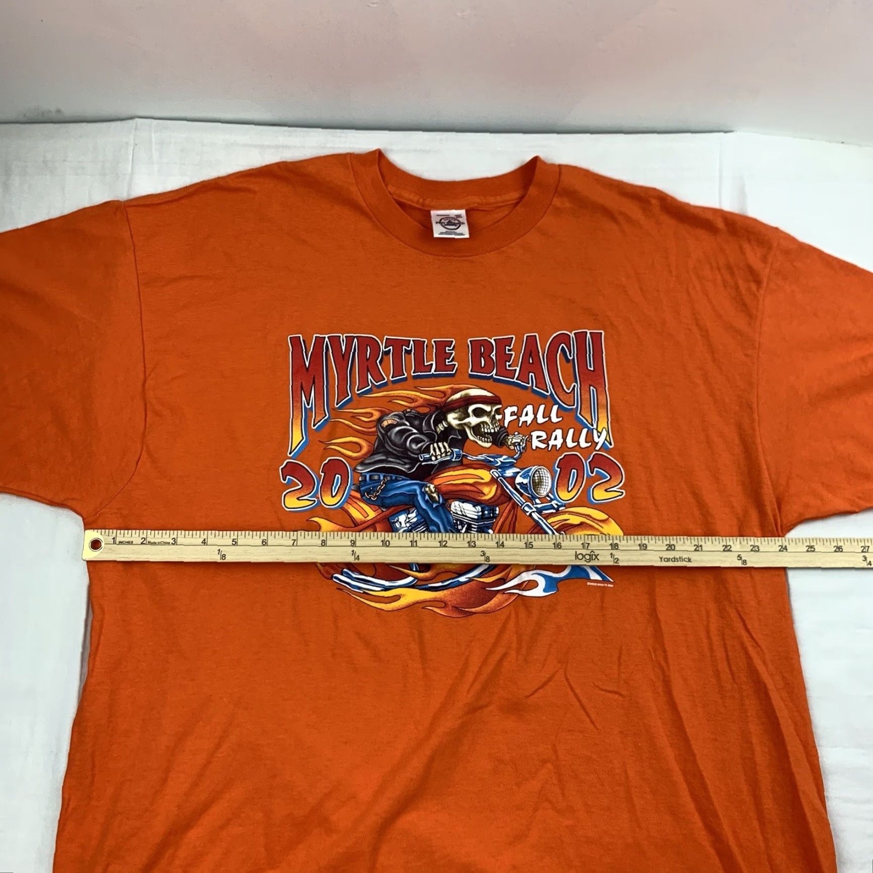 Delta VINTAGE Myrtle Beach Fall Rally 2002 Biker Shirt Adult 2XL Orange Y2K Motorcycle Shirt Mens 2XL Size US XXL / EU 58 / 5 - 6 Thumbnail