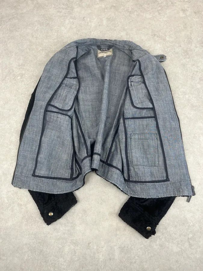 Emporio Armani AW2005 Emporio Armani Black Fleece & Denim Hybrid Jacket Size US L / EU 52-54 / 3 - 11 Thumbnail