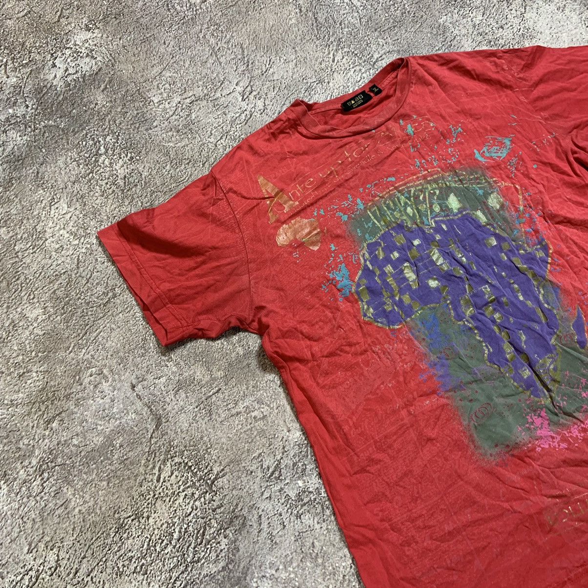 Vintage Vintage Y2K Sun Faded Graphic Tee Streetwear Art Red Baggy M Size US M / EU 48-50 / 2 - 3 Thumbnail