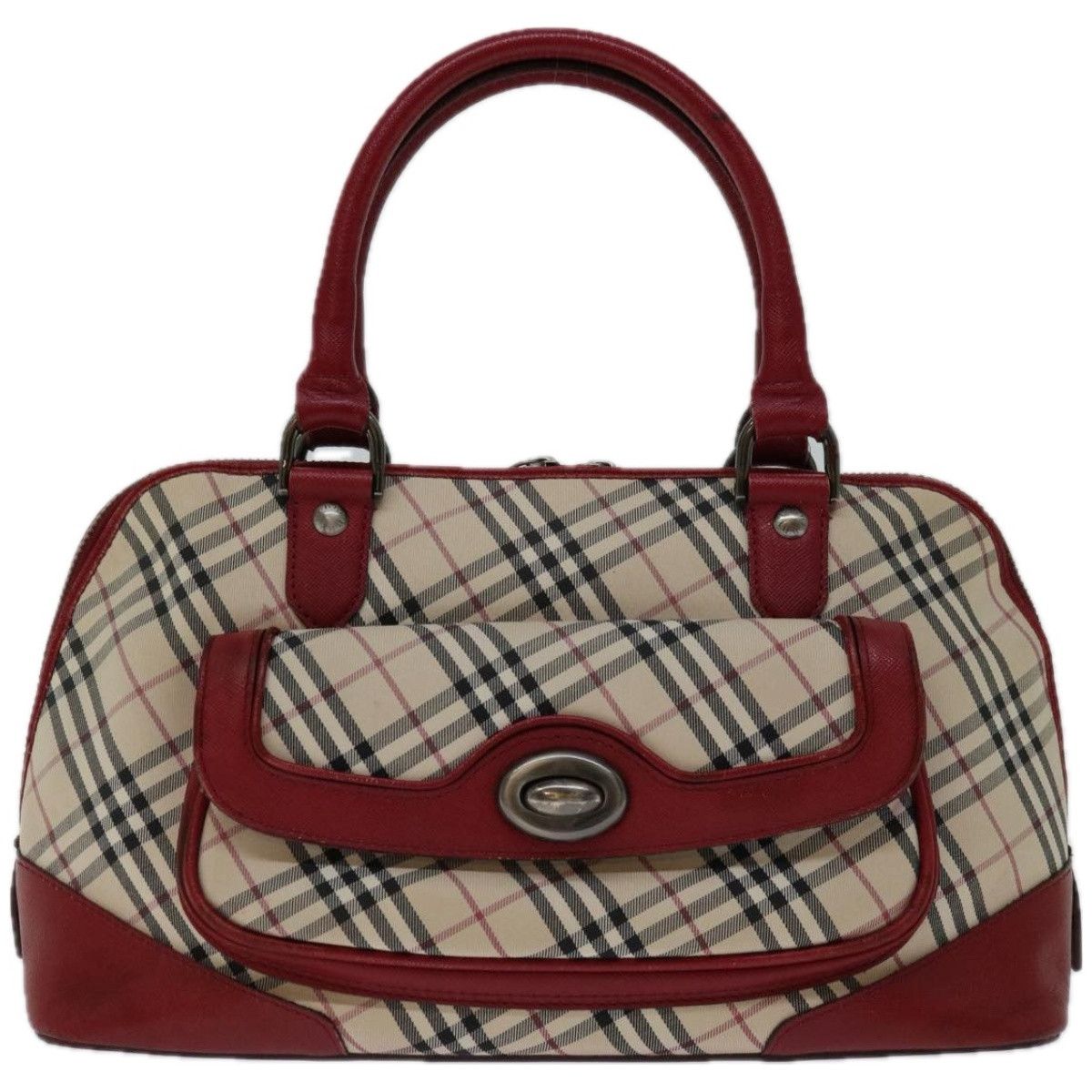 Burberry Nova Check Red Canvas Handbag (Pre-Owned) Size ONE SIZE - 1 Thumbnail