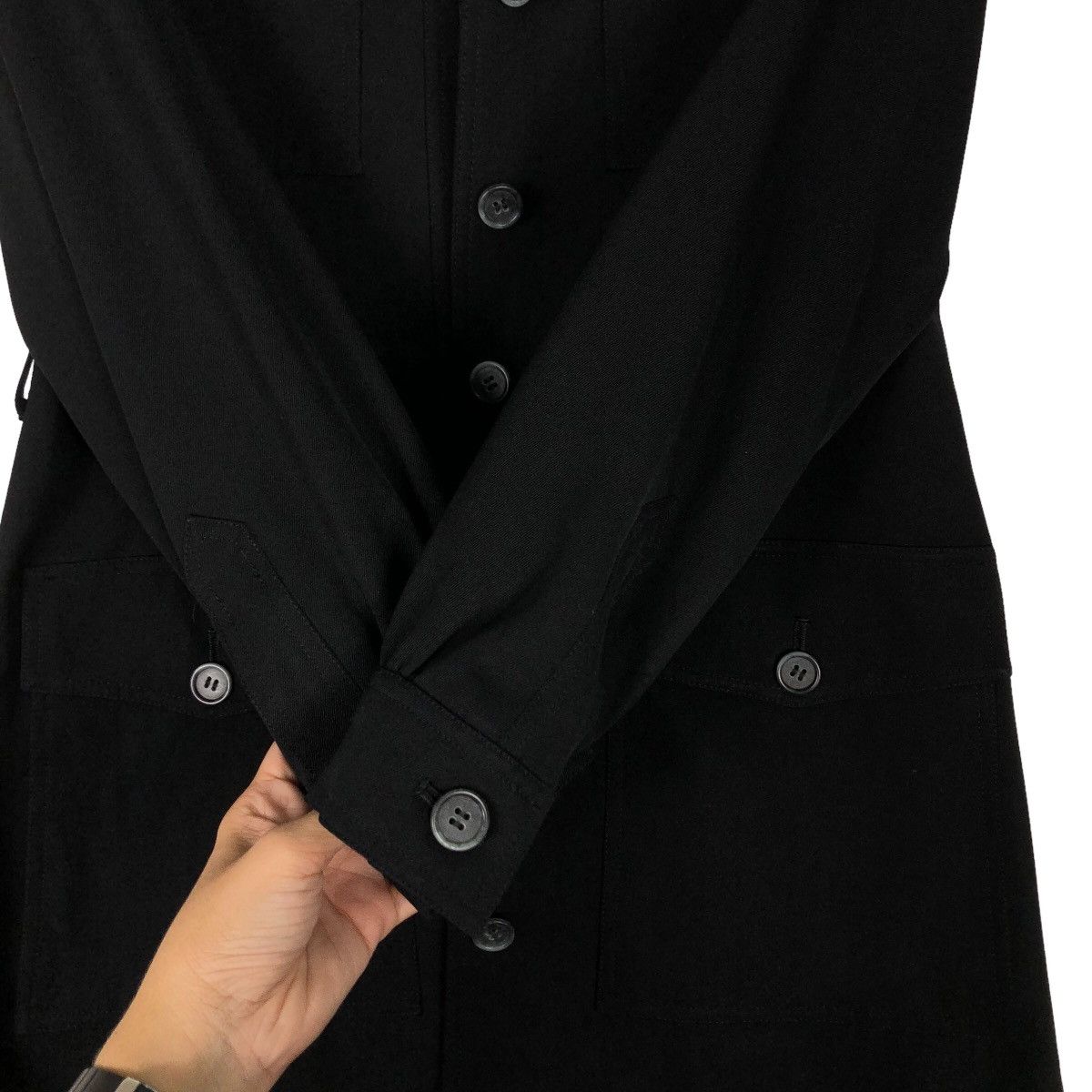 Yves Saint Laurent 🔥Vtg Long Jacket Rich Black Yves Saint Laurent Size US M / EU 48-50 / 2 - 15 Thumbnail