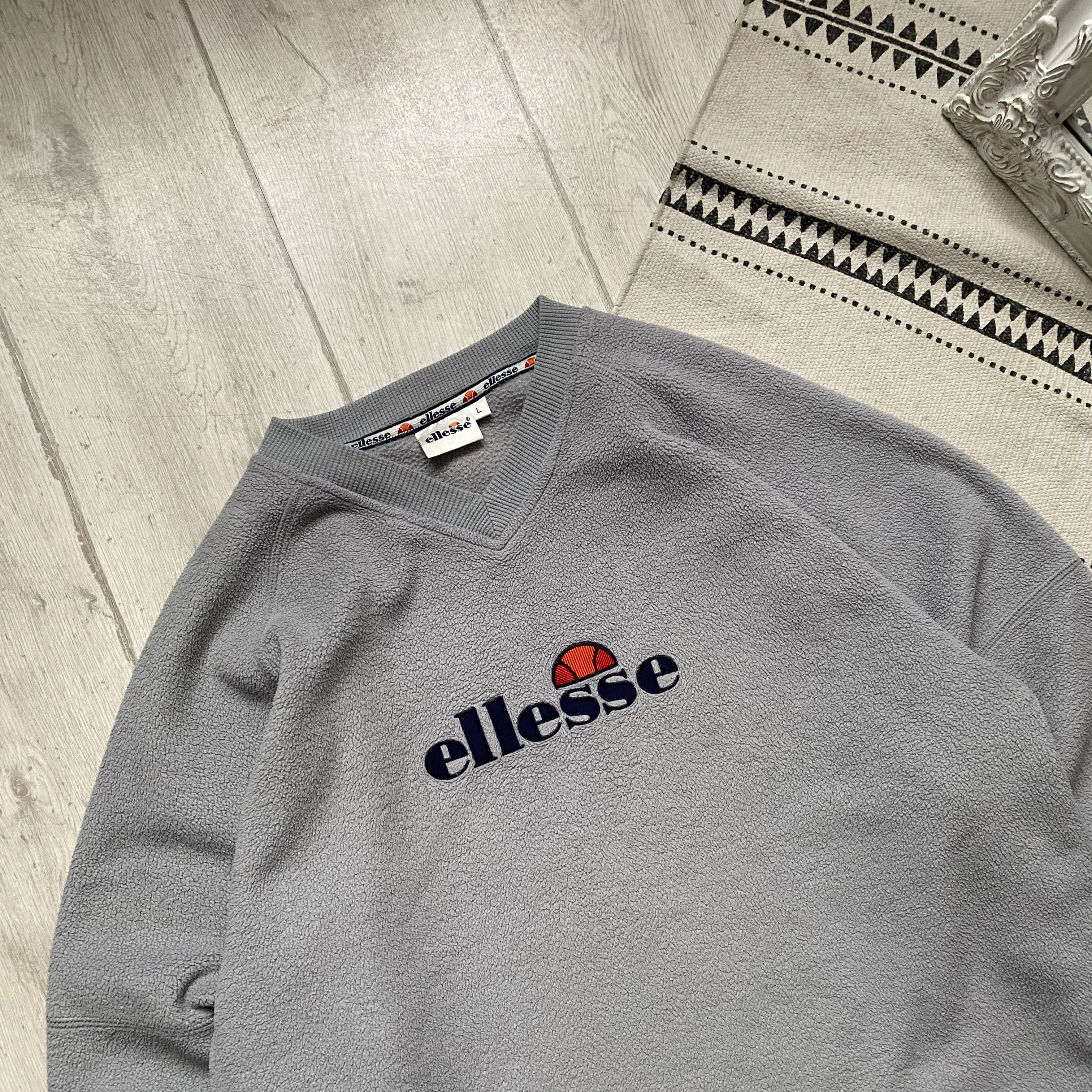 Ellesse 🦈 Vintage 80s Ellesse Fleece sweatshirt Drill Gorpcore Size US L / EU 52-54 / 3 - 2 Thumbnail