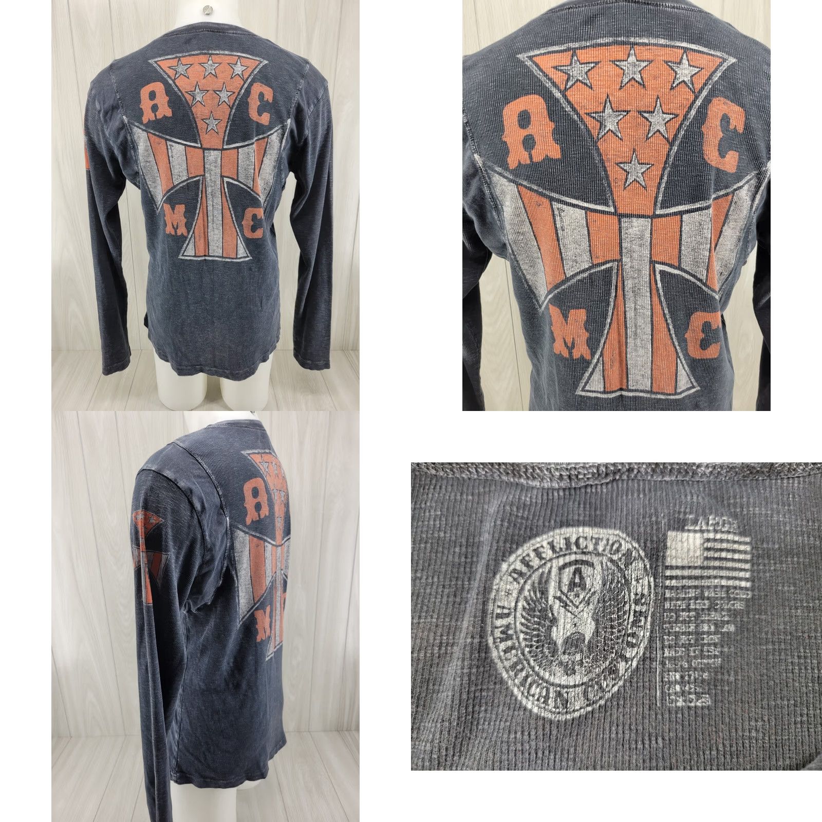 Affliction Affliction T Shirt Men L Graphic Skull Wings Cross Grunge Punk Thermal Size US L / EU 52-54 / 3 - 8 Thumbnail