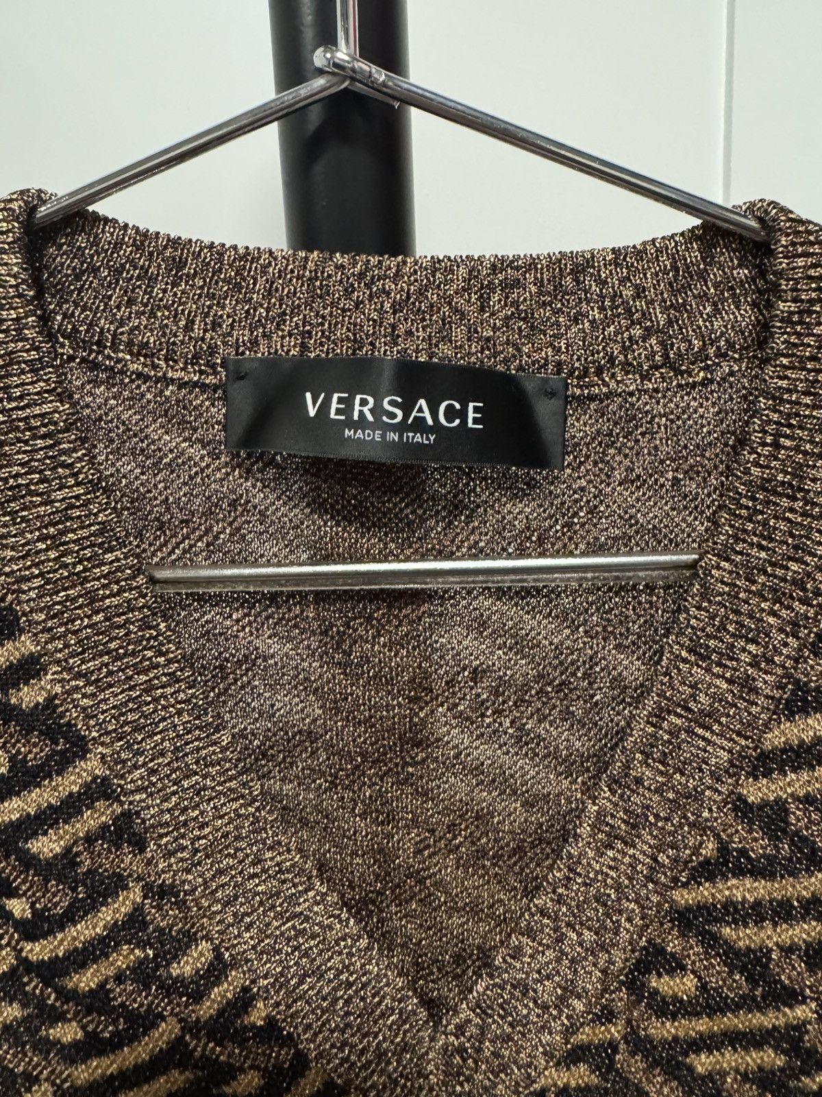 Versace Versace Black & Gold Jacquard Metallic Monogram Vest Size US S / EU 44-46 / 1 - 2 Thumbnail