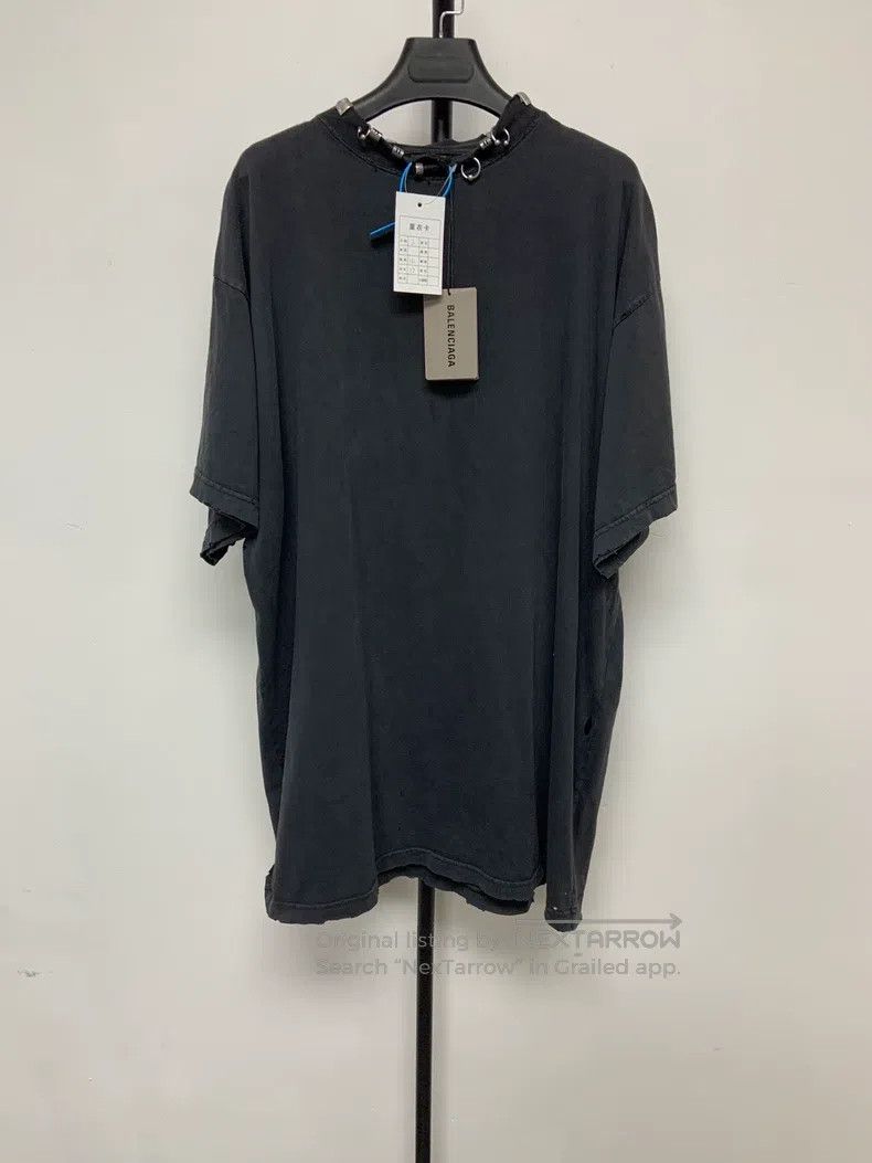 Balenciaga Balenciaga Studded Distressed Short Sleeve Size US M / EU 48-50 / 2 - 1 Thumbnail