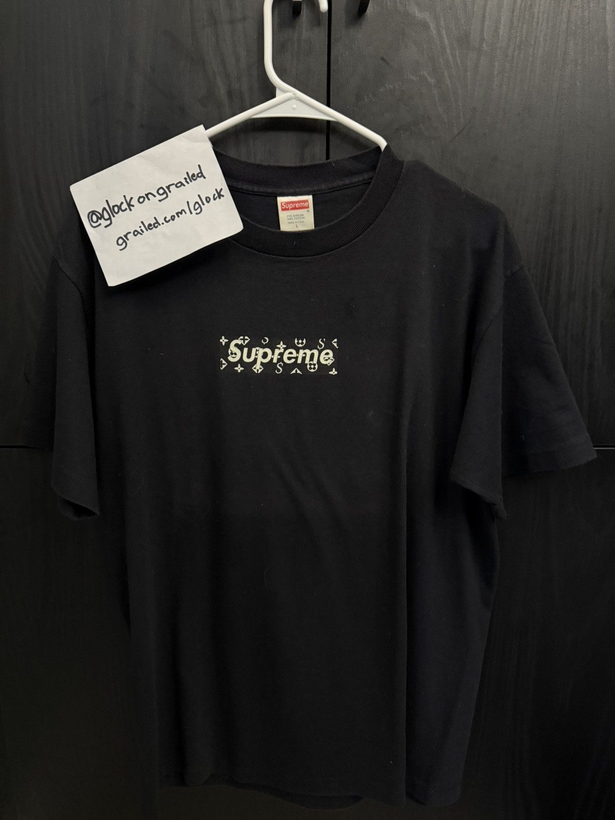 Supreme Supreme LV Monogram Box Logo Black Cease And Desist Tee Size US L / EU 52-54 / 3 - 1 Thumbnail