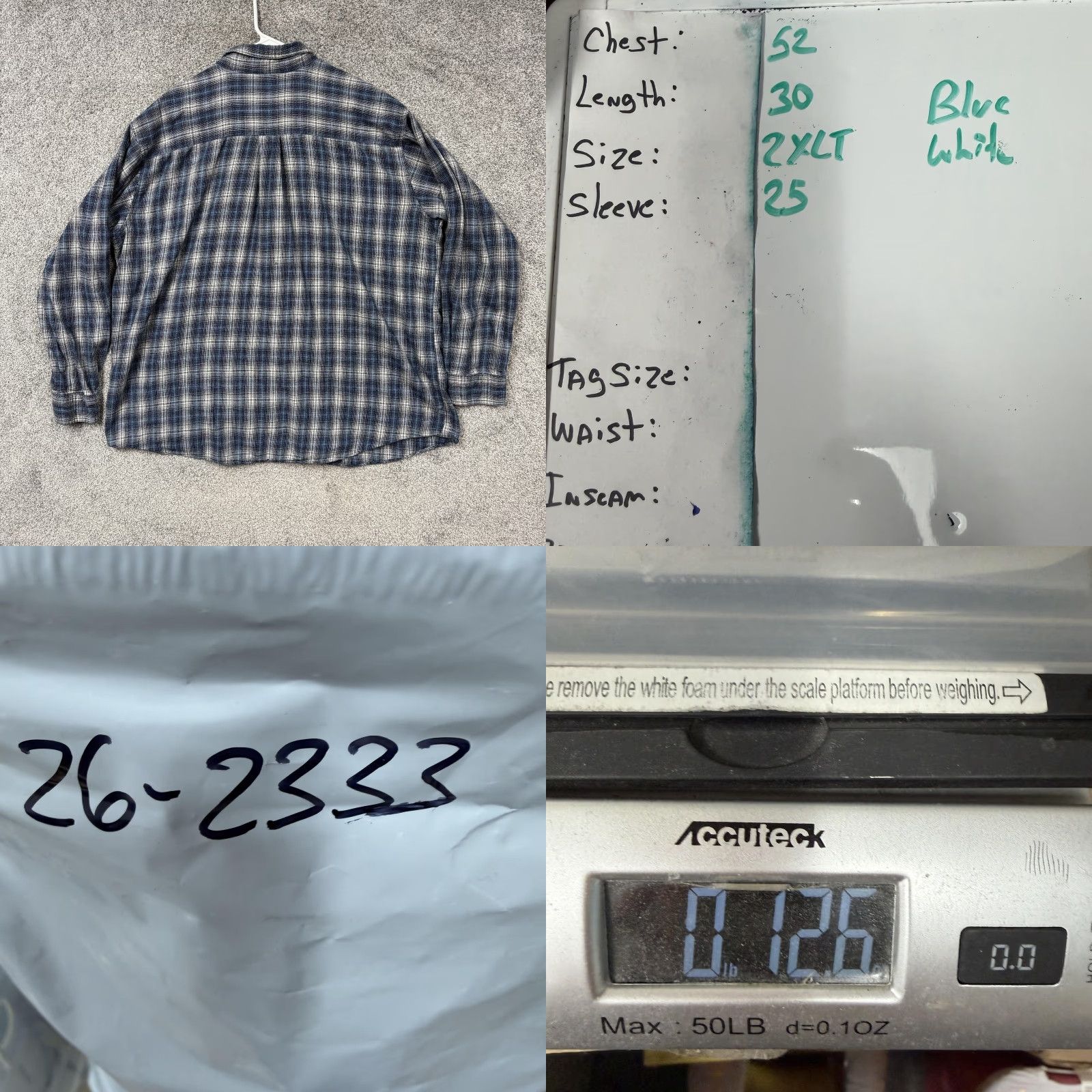 Vintage St. John's Bay Flannel Button Up Shirt Mens 2XLT Blue White Plaid Grunge Academia Size US XXL / EU 58 / 5 - 8 Thumbnail