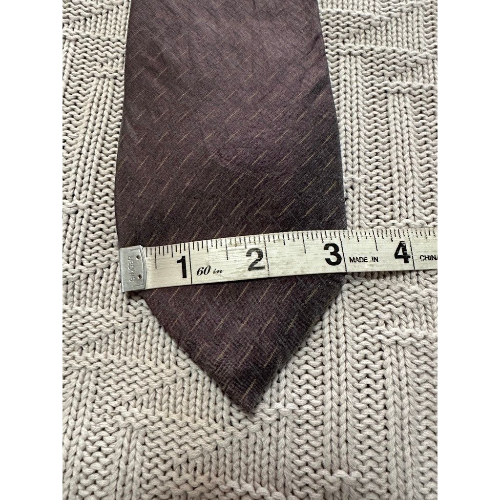 Calvin Klein Calvin Klein maroon metallic silk tie Size ONE SIZE - 5 Thumbnail