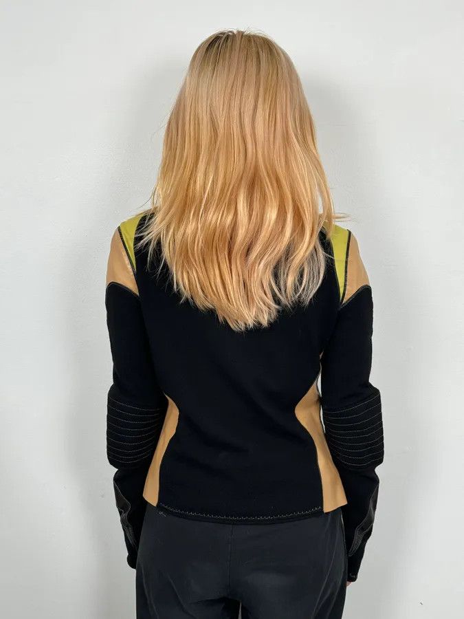 Roberto Cavalli SS2003 Roberto Cavalli Beige & Black Zip-up Jacket Size XS / US 0-2 / IT 36-38 - 3 Thumbnail