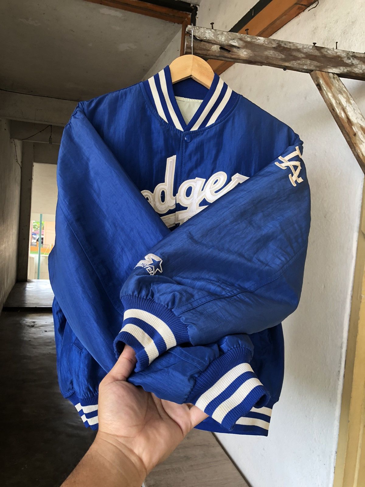 MLB Vintage 90s Dodgers MLB Nomo by Starter Bomber Jacket Size US M / EU 48-50 / 2 - 9 Thumbnail