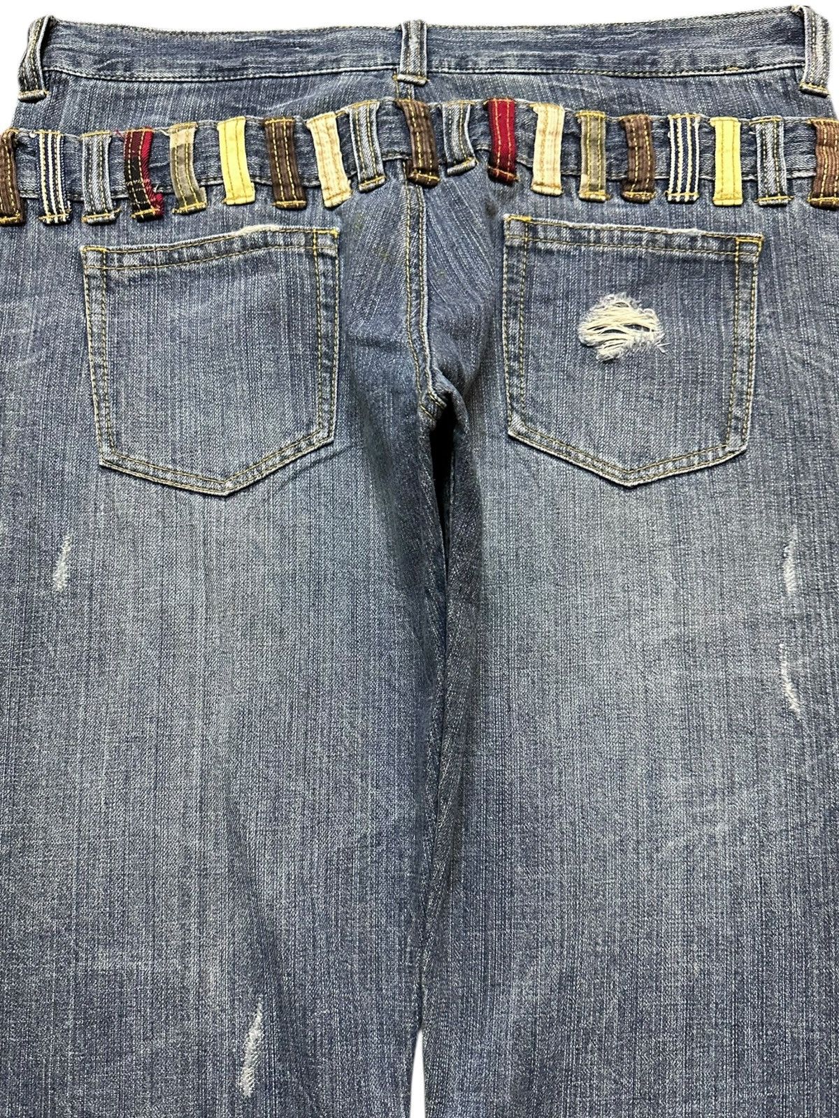 Hysteric Glamour Vintage Japanese Brand Double Waist Grunge Distressed Denim Size US 33 - 6 Thumbnail