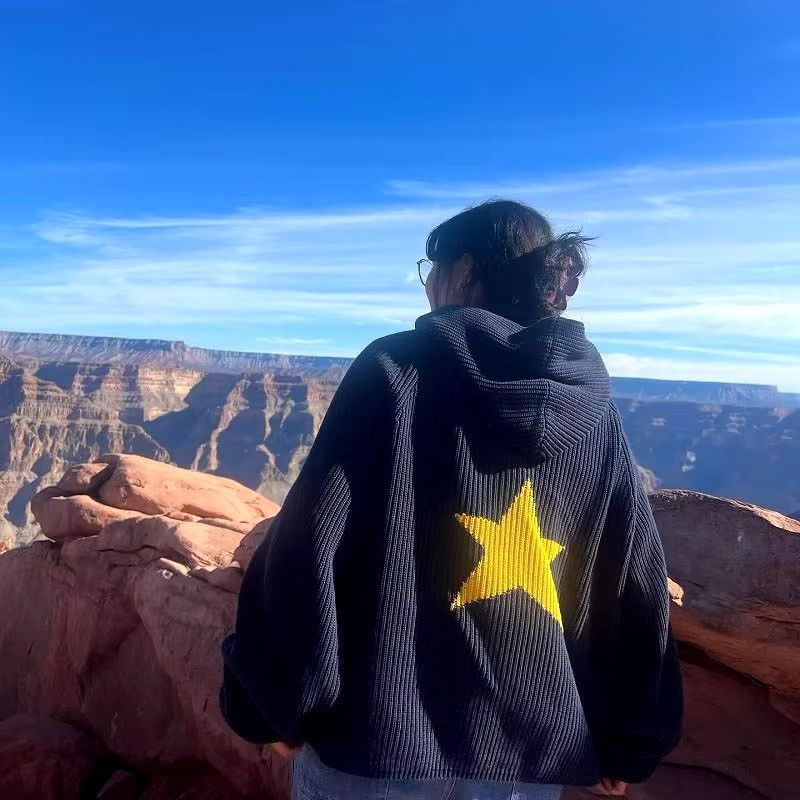 Designer × Vintage Knitted Loose Star Print Streetwear Sweater Pullover Size L / US 10 / IT 46 - 4 Thumbnail