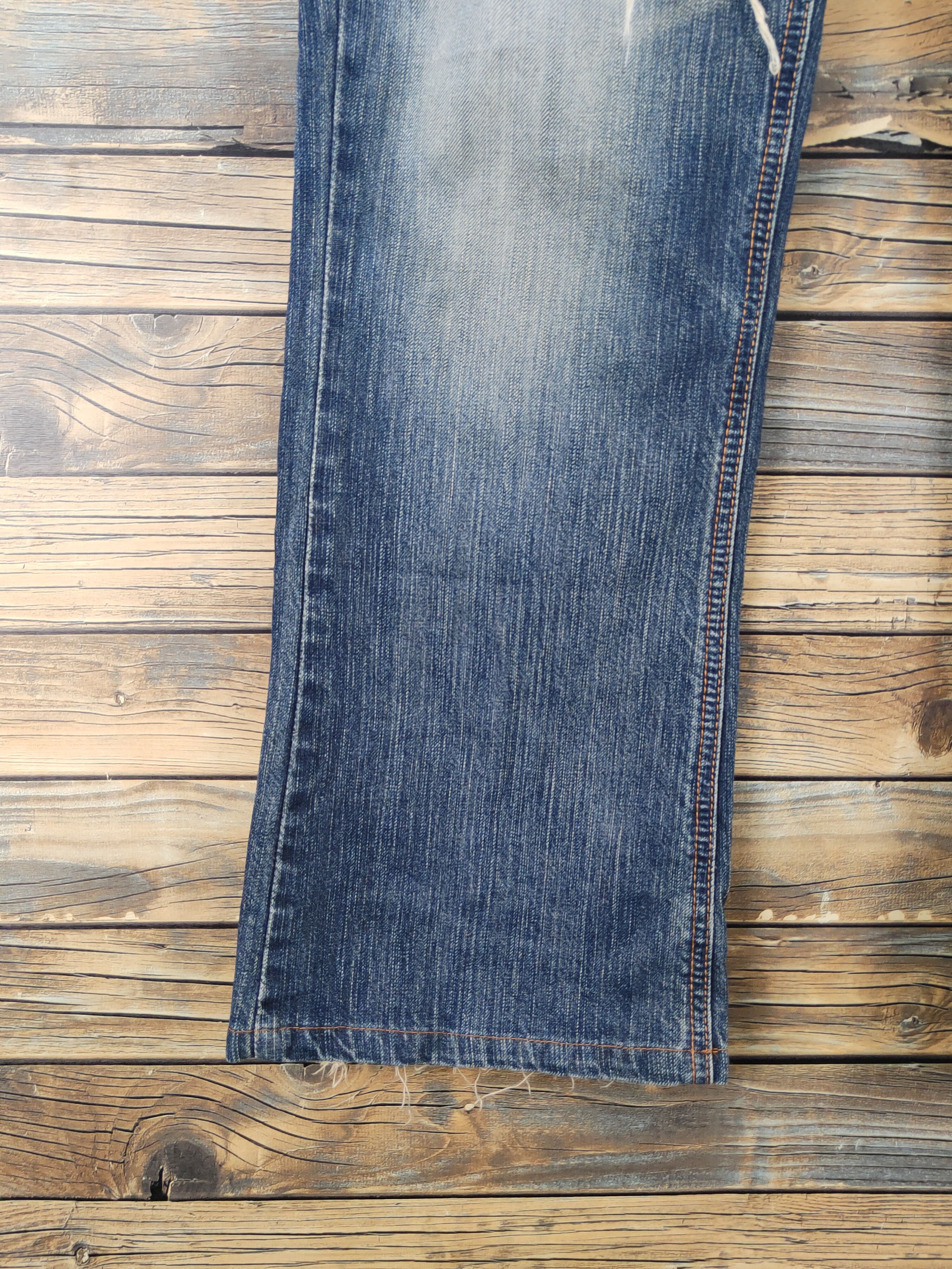Edwin Edwin Dark Blue Distressed Ripped Jeans #W1866 Size US 33 - 4 Thumbnail