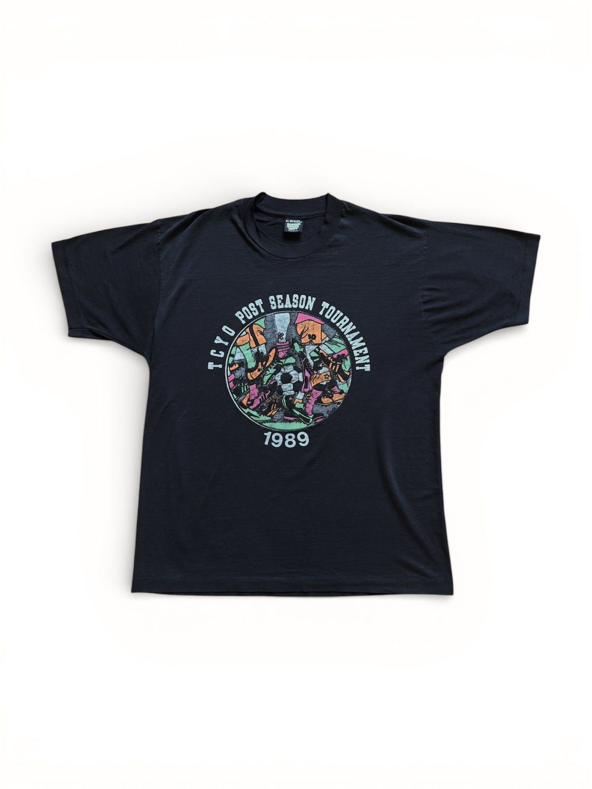 Vintage Vintage 1989 Soccer Graphic Tee Size US XL / EU 56 / 4 - 1 Thumbnail