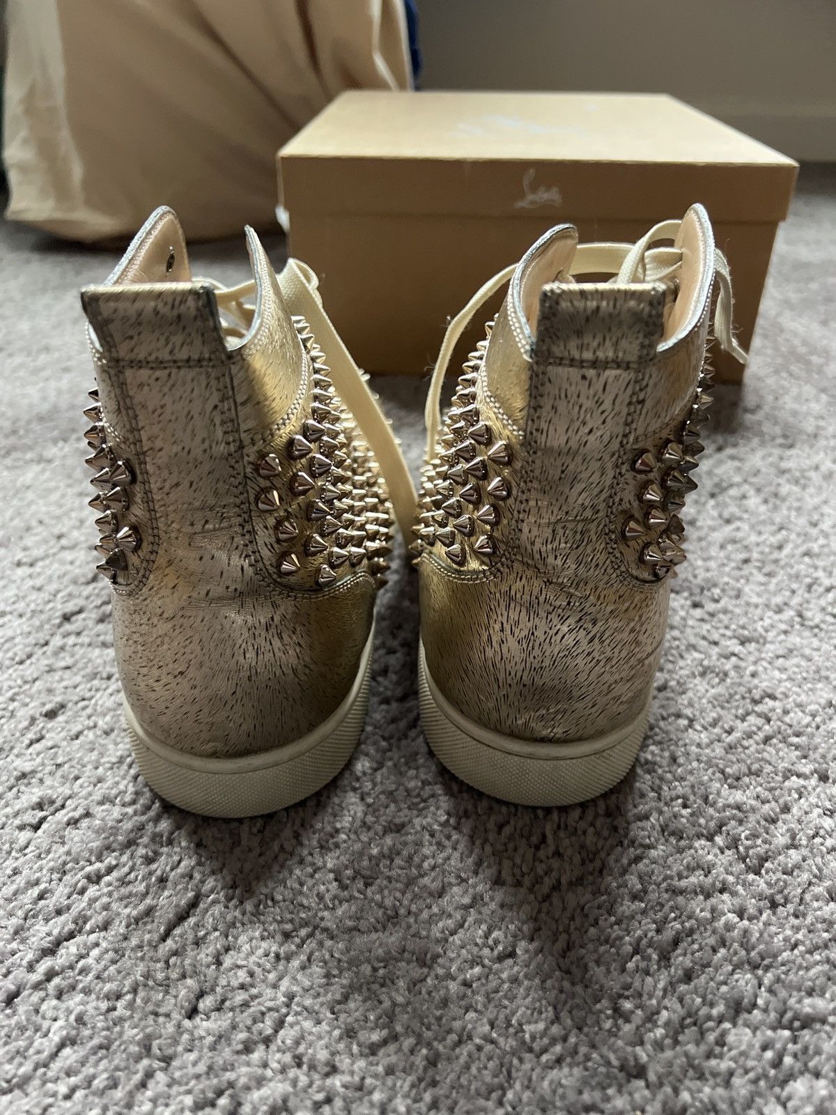 Christian Louboutin Louis flat laminato spikes Size US 12 / EU 45 - 4 Thumbnail