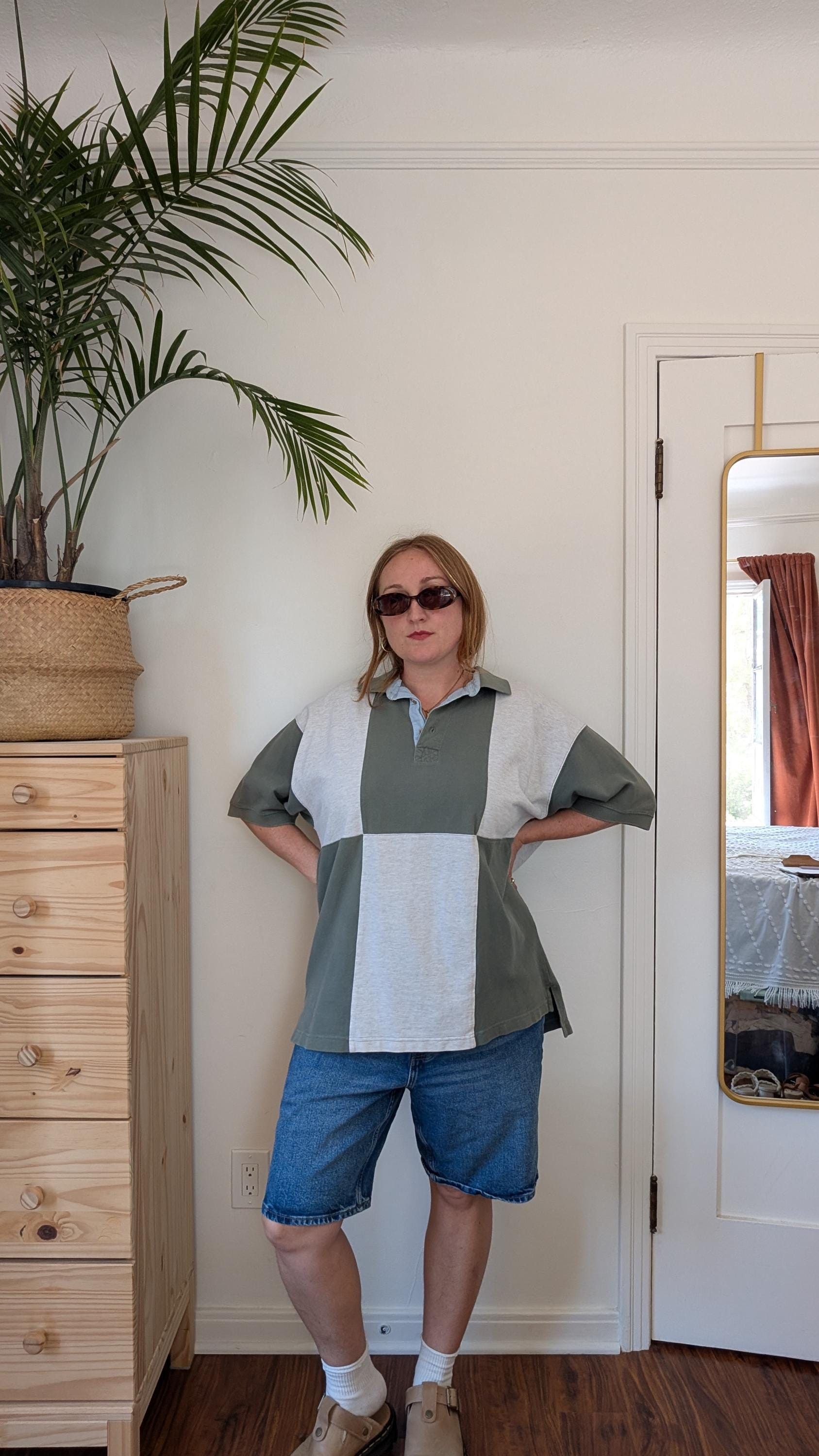 Levi's Vintage Clothing Vintage 90s Checkered Green Heather Grey Cotton Polo Shirt Size US L / EU 52-54 / 3 - 5 Thumbnail