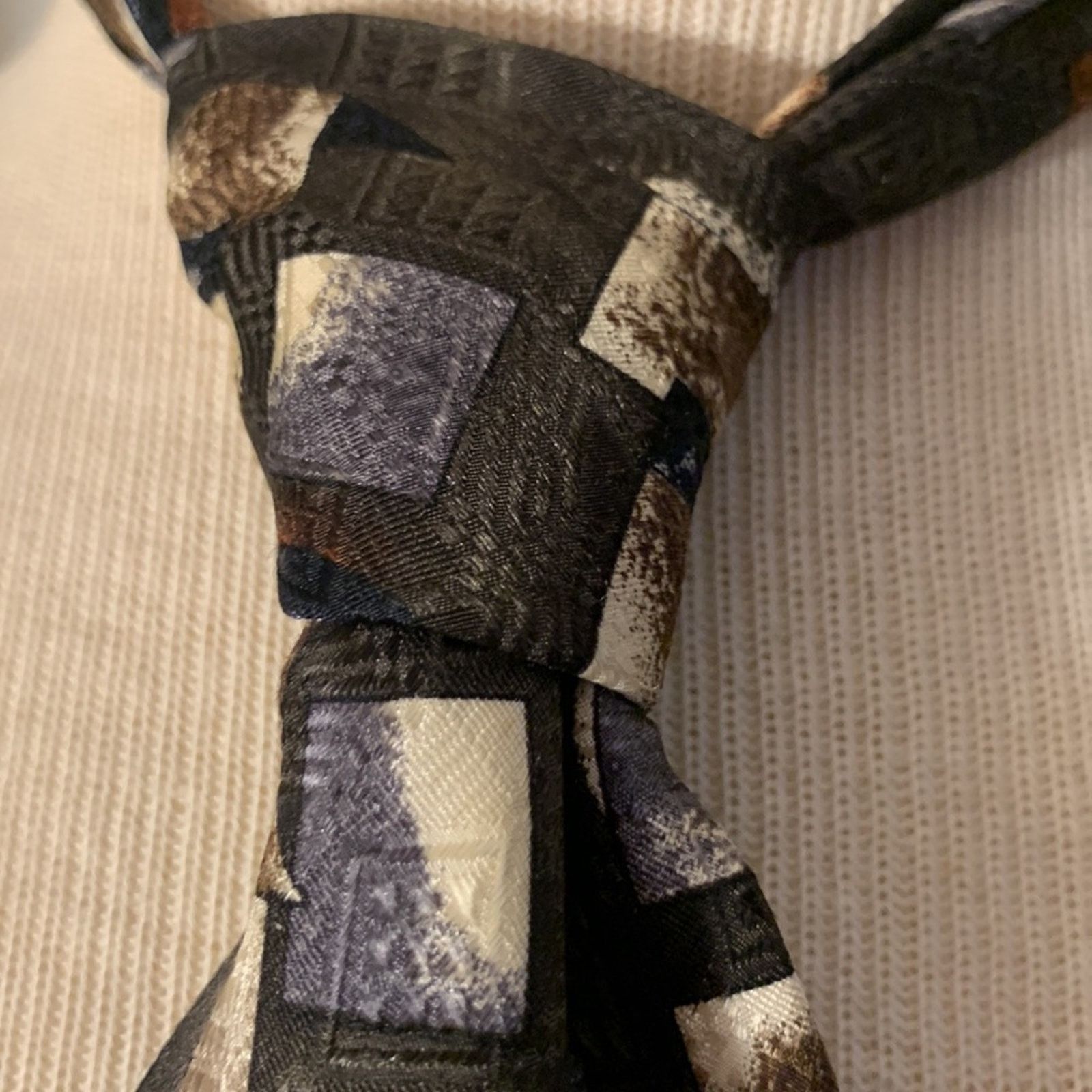 Vintage Paul Klee Designers in Motion Abstract Cubist silk necktie Size ONE SIZE - 2 Thumbnail