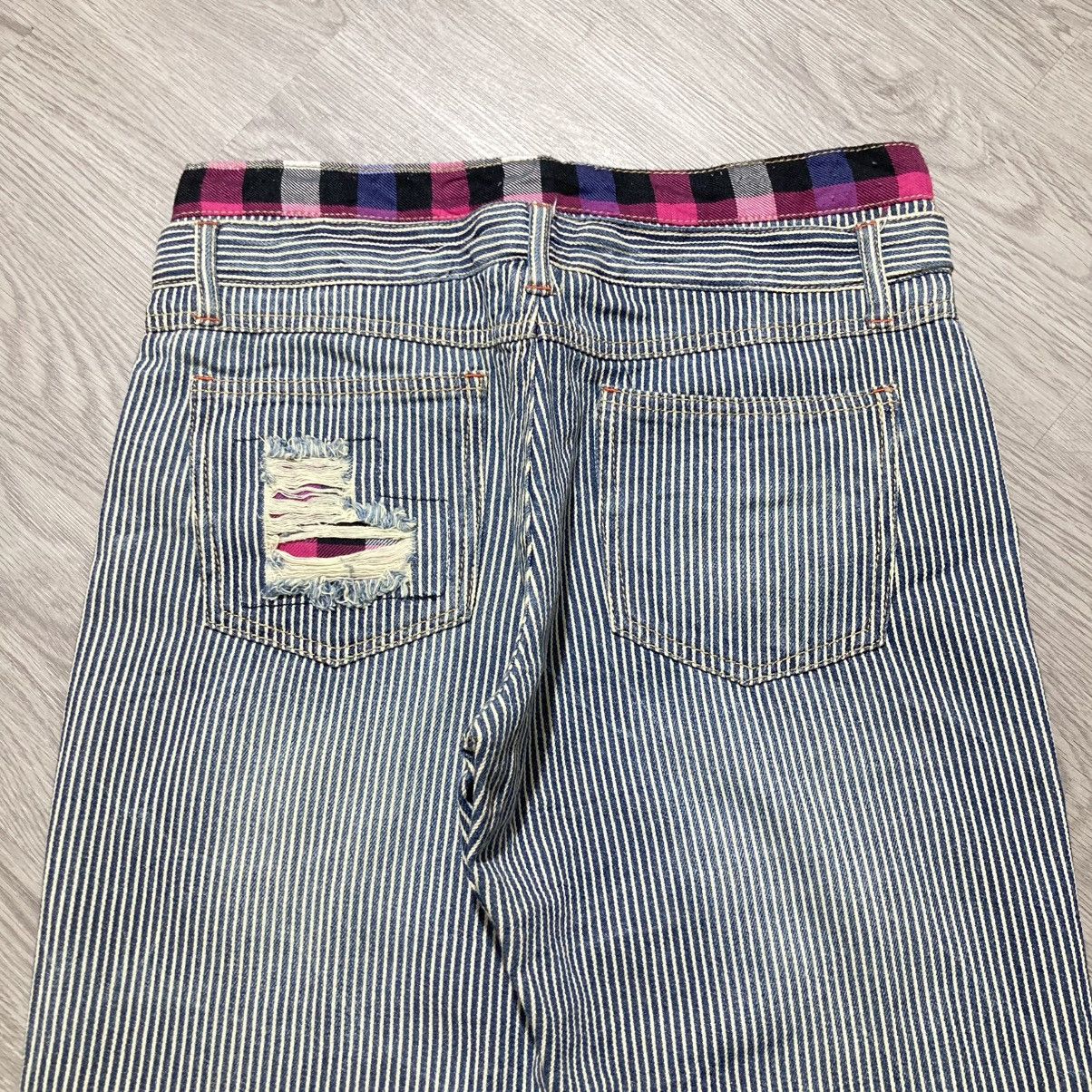 Japanese Brand 2000s Japanese Brand Double Waist Ripped Striped Pants Size US 29 - 13 Thumbnail